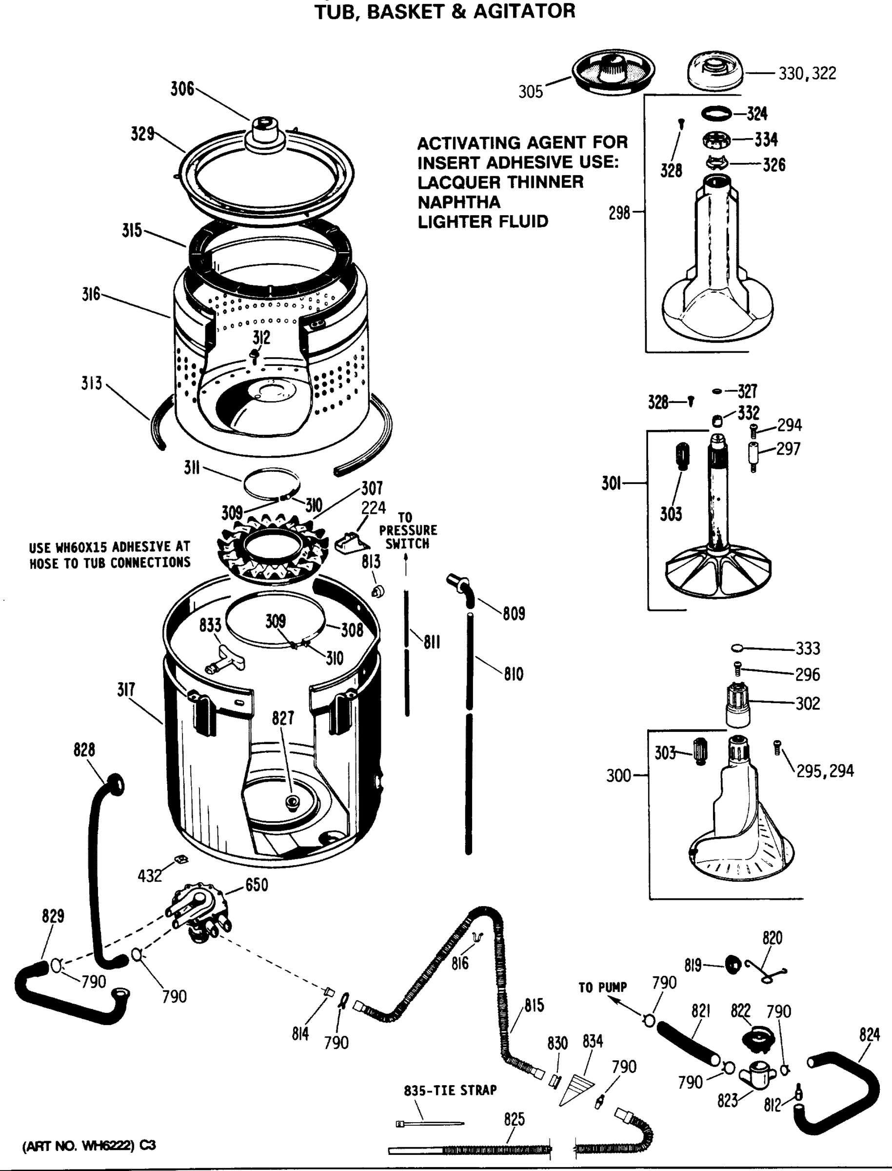 TUB, BASKET & AGITATOR