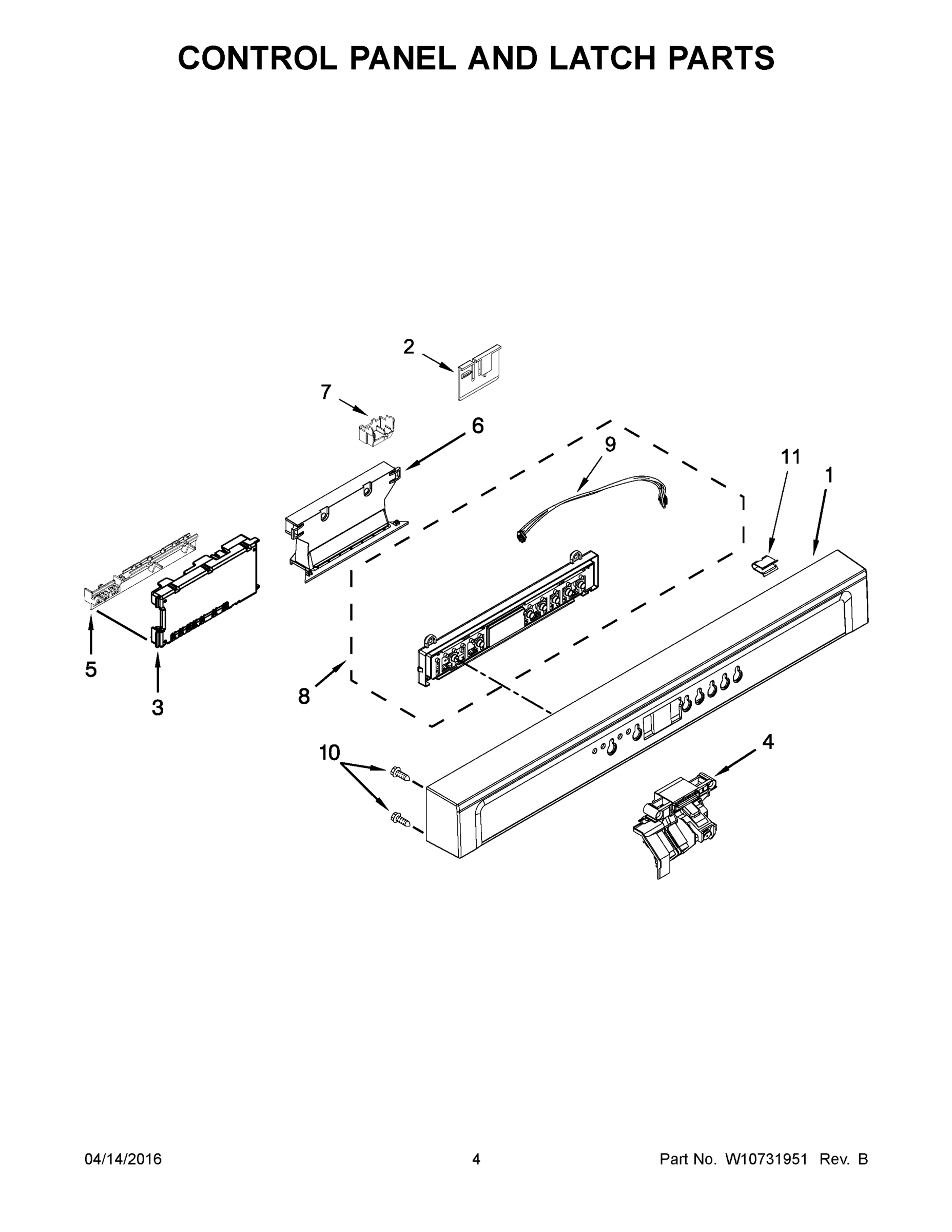 03 - CONTROL PANEL AND LATCH PARTS
