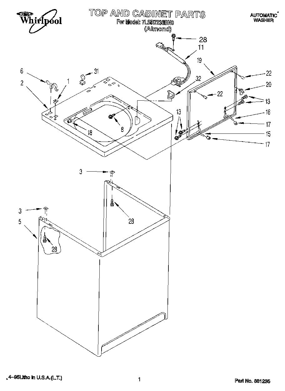 01 - TOP AND CABINET, LIT/OPTIONAL