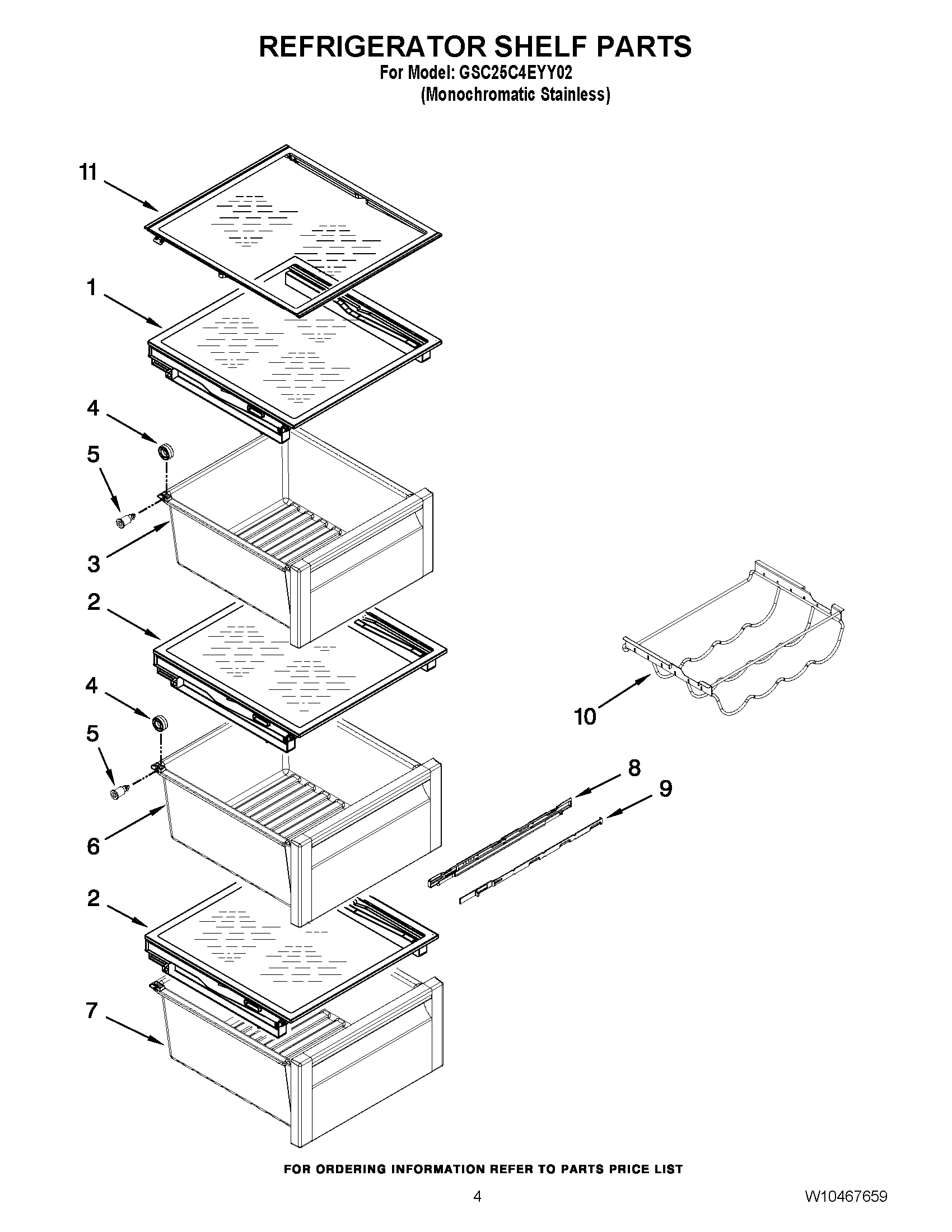 03 - REFRIGERATOR SHELF PARTS