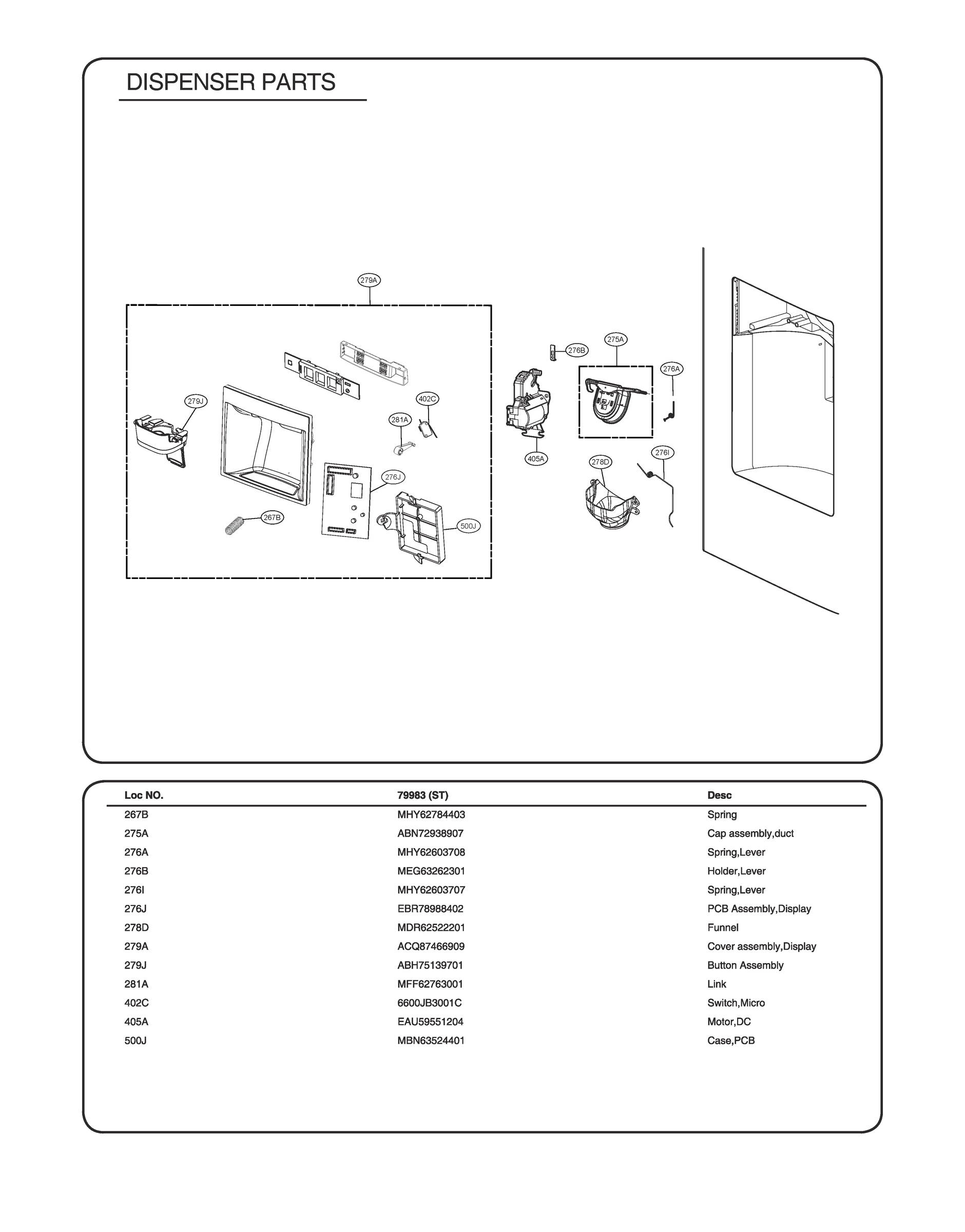 DISPENSER PARTS