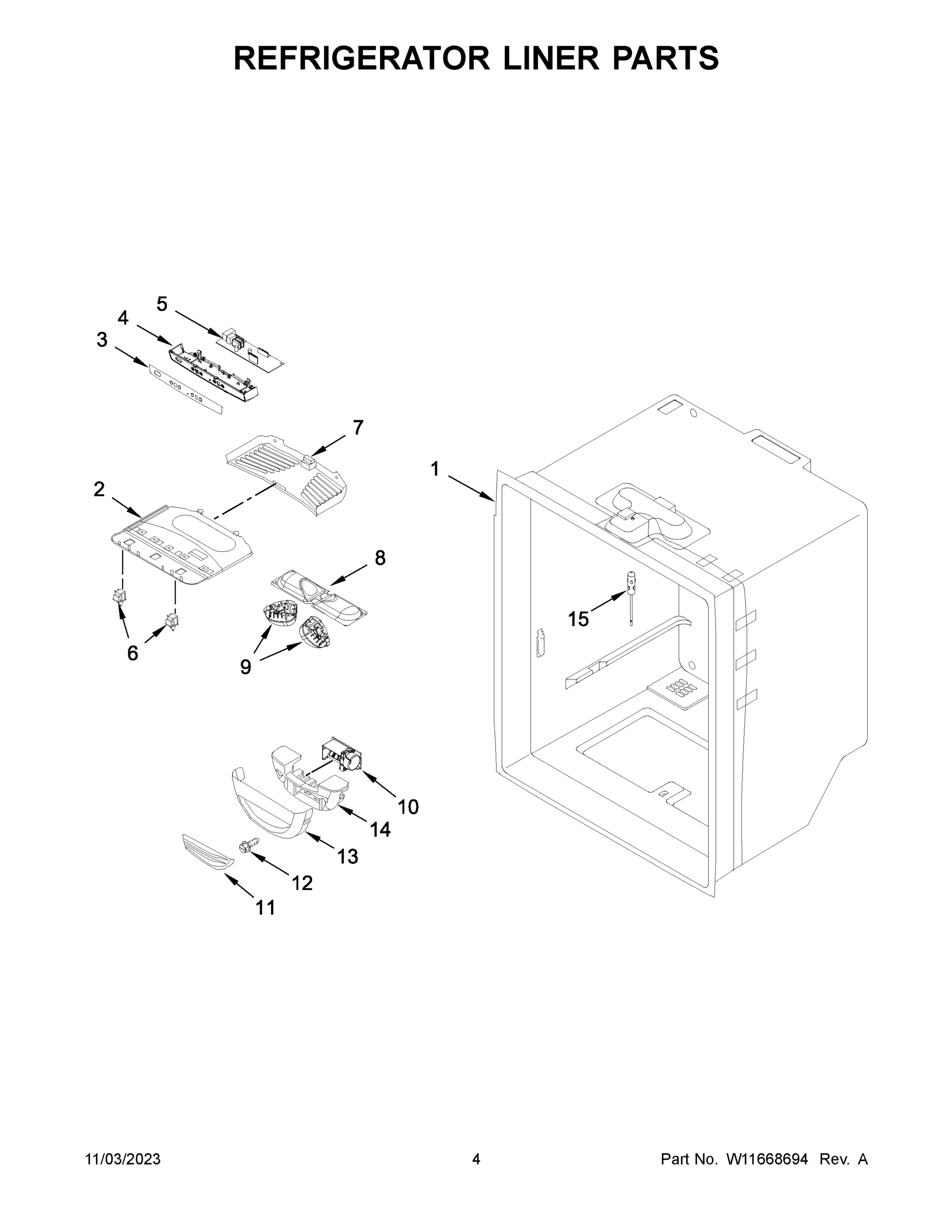03 - REFRIGERATOR LINER PARTS