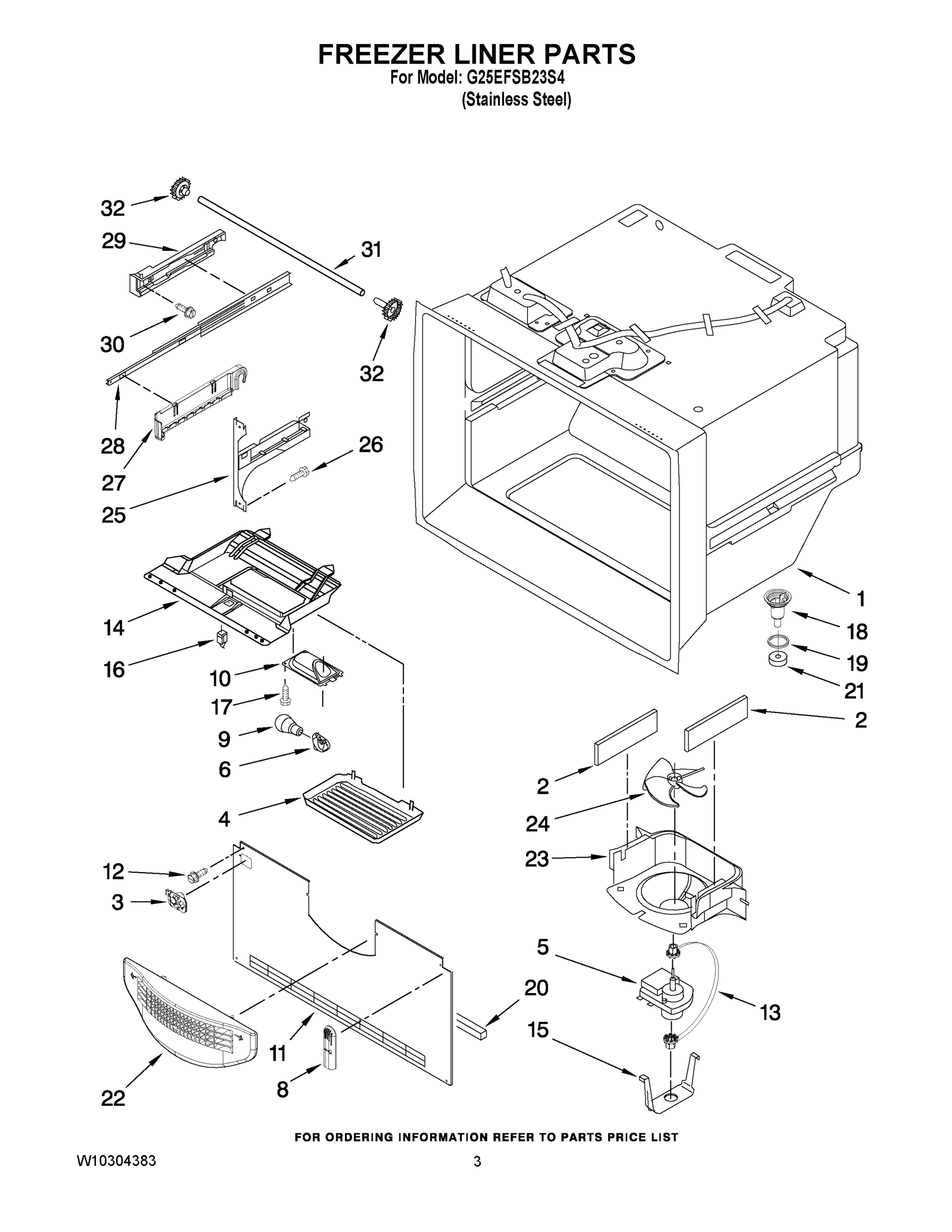 02 - FREEZER LINER PARTS