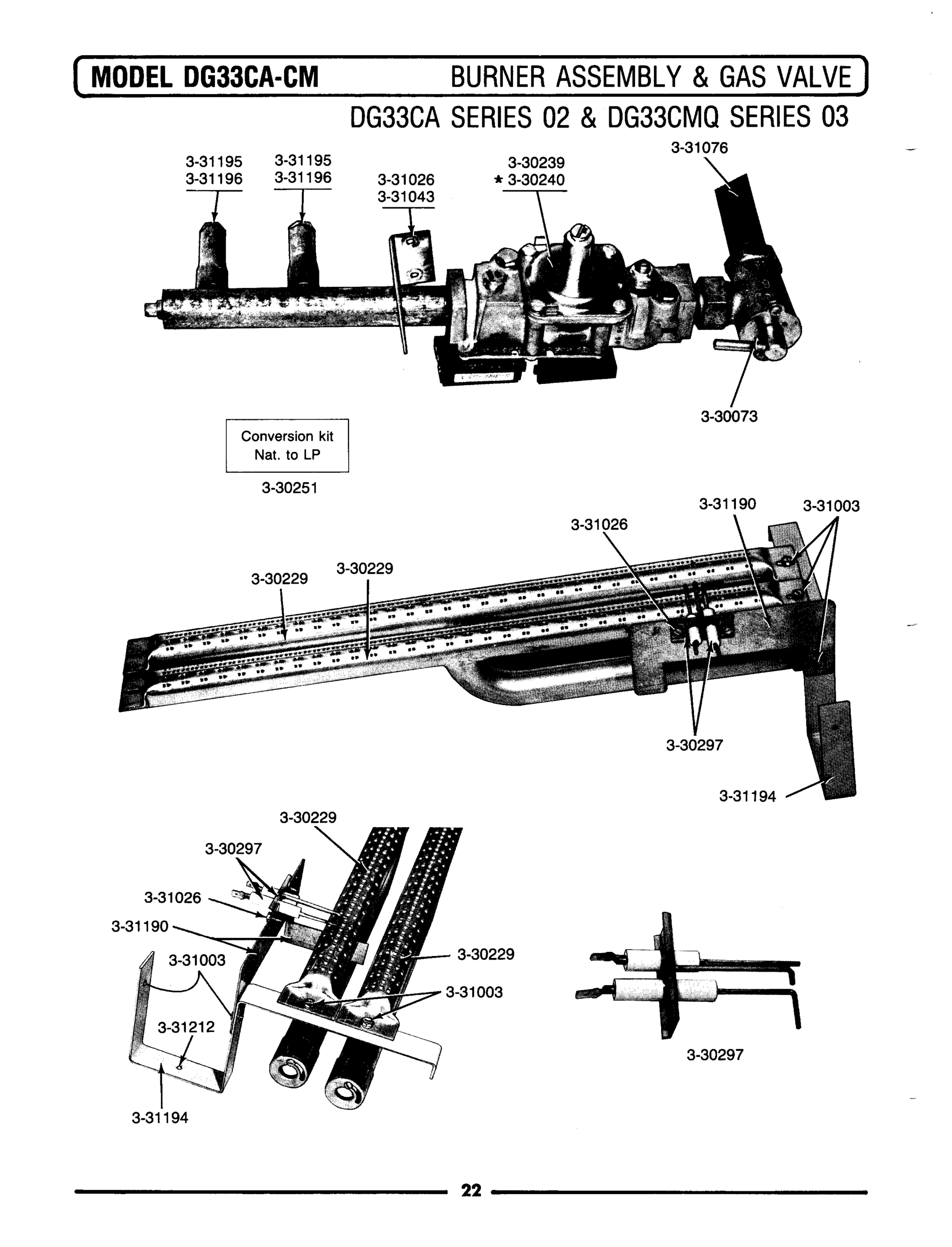 10 - BURNER ASSEMBLY & GAS VALVE