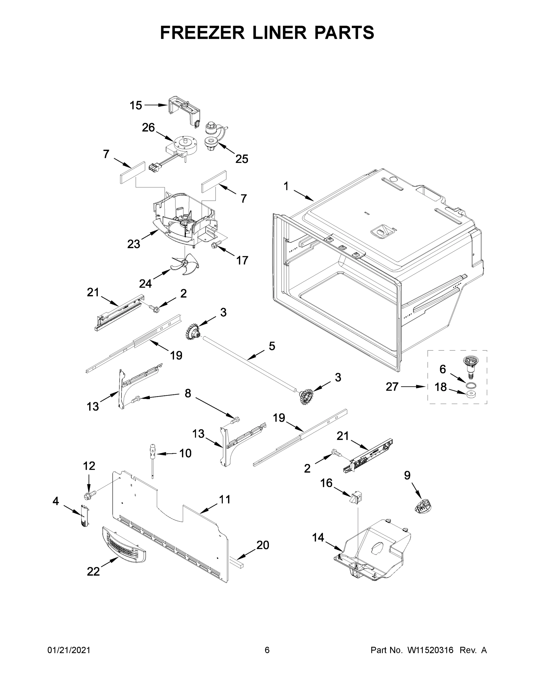04 - FREEZER LINER PARTS