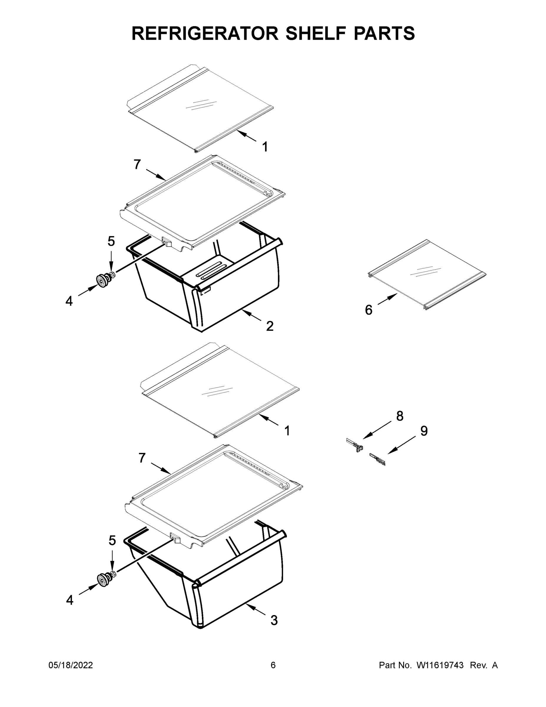 04 - REFRIGERATOR SHELF PARTS