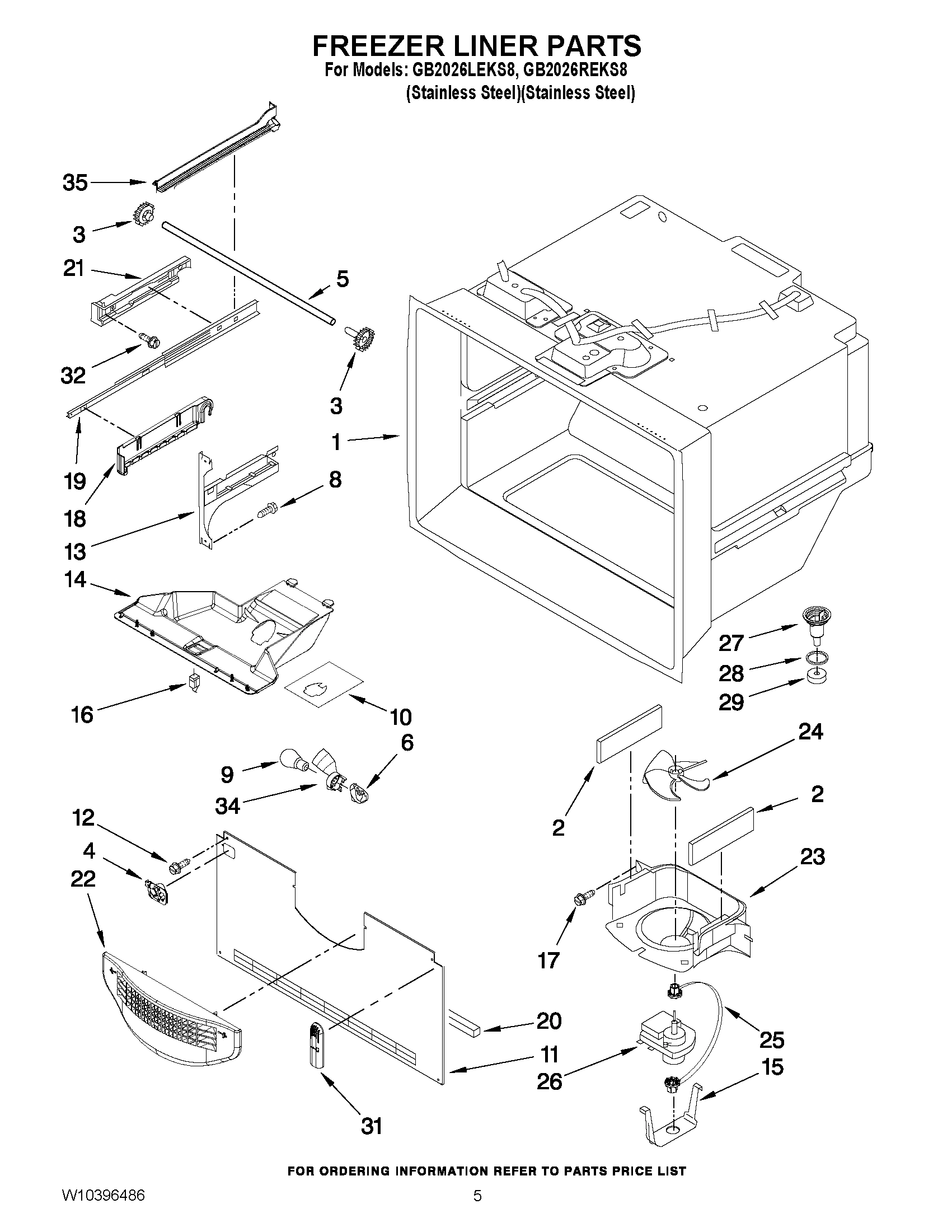 03 - FREEZER LINER PARTS