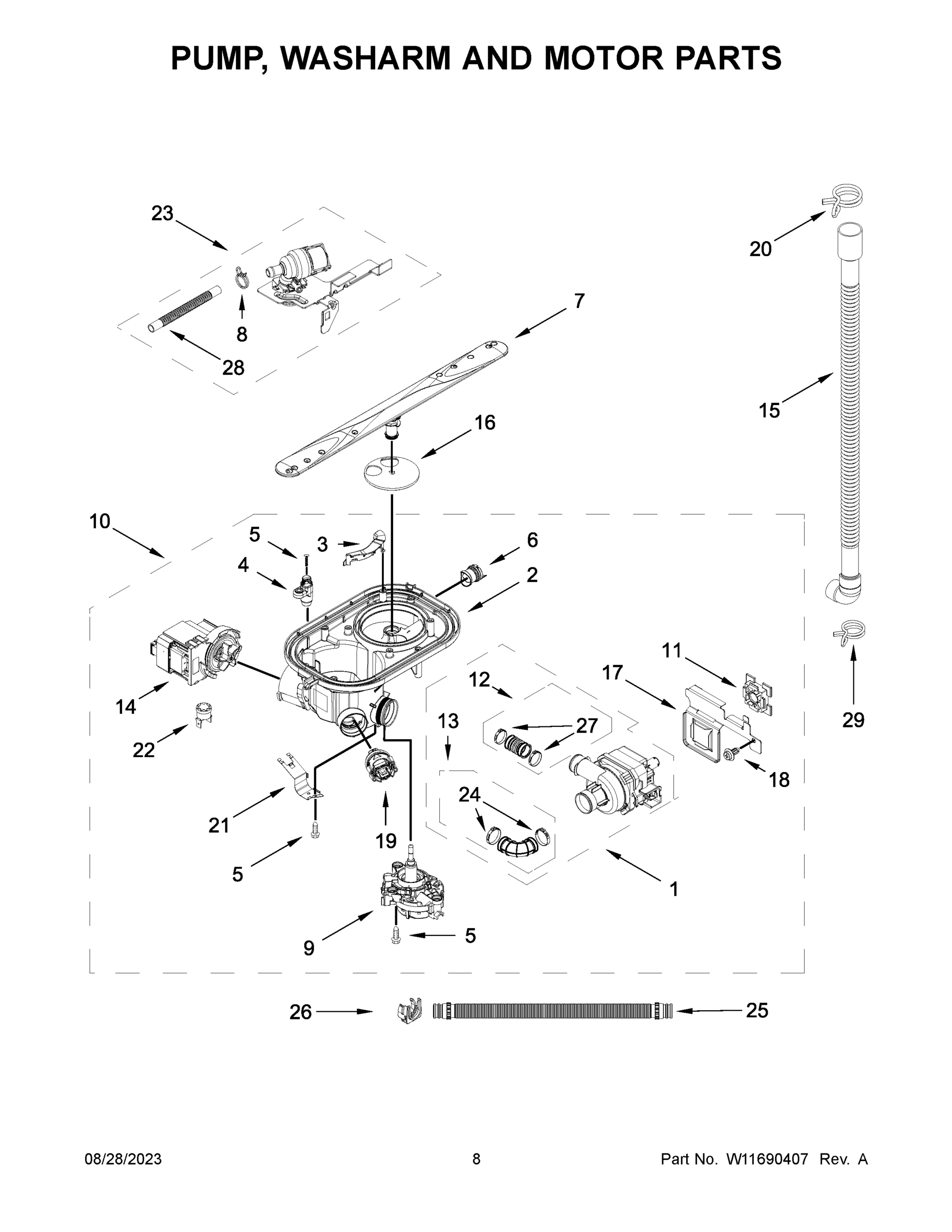 05 - PUMP, WASHARM AND MOTOR PARTS