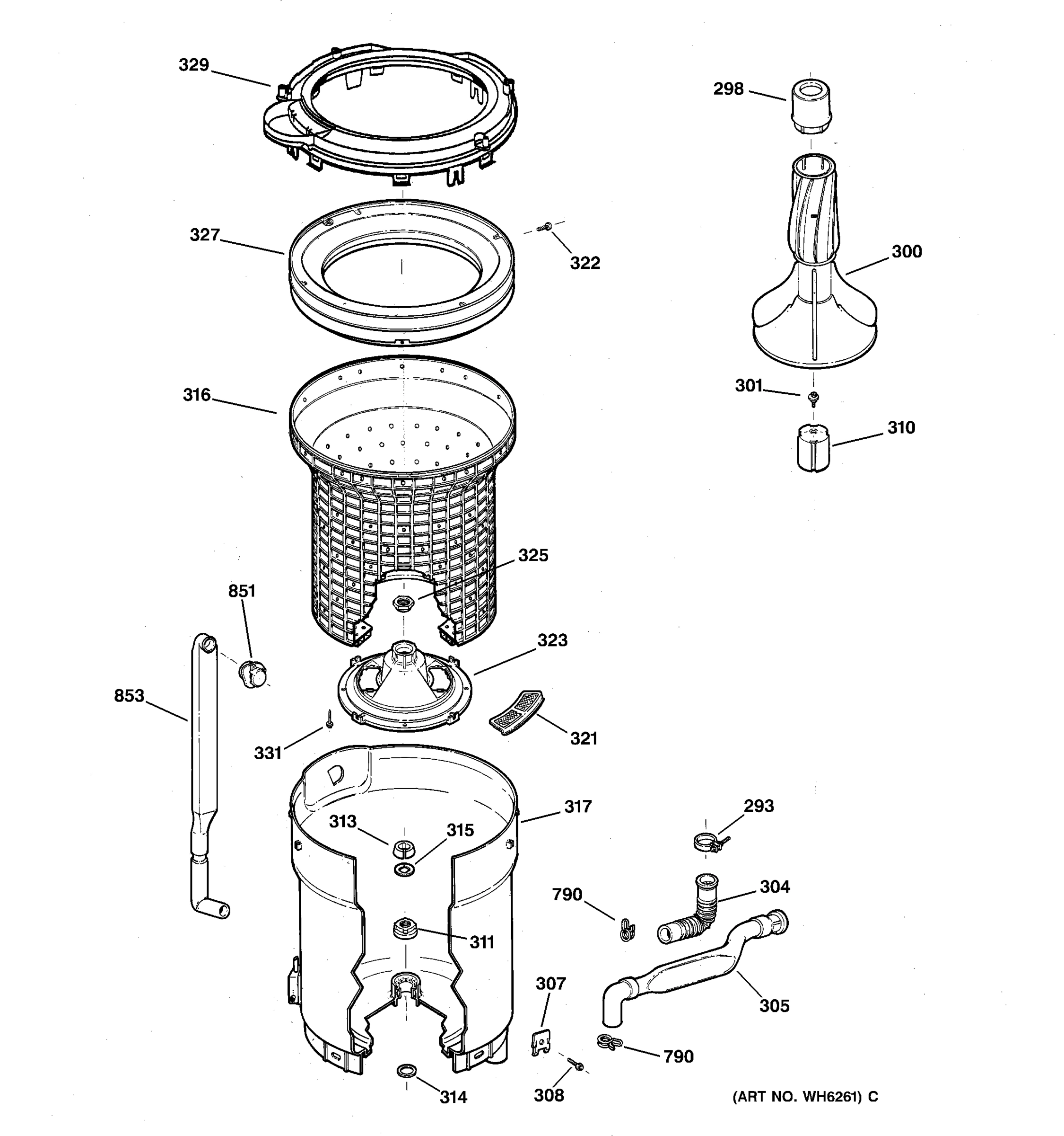 TUB, BASKET & AGITATOR