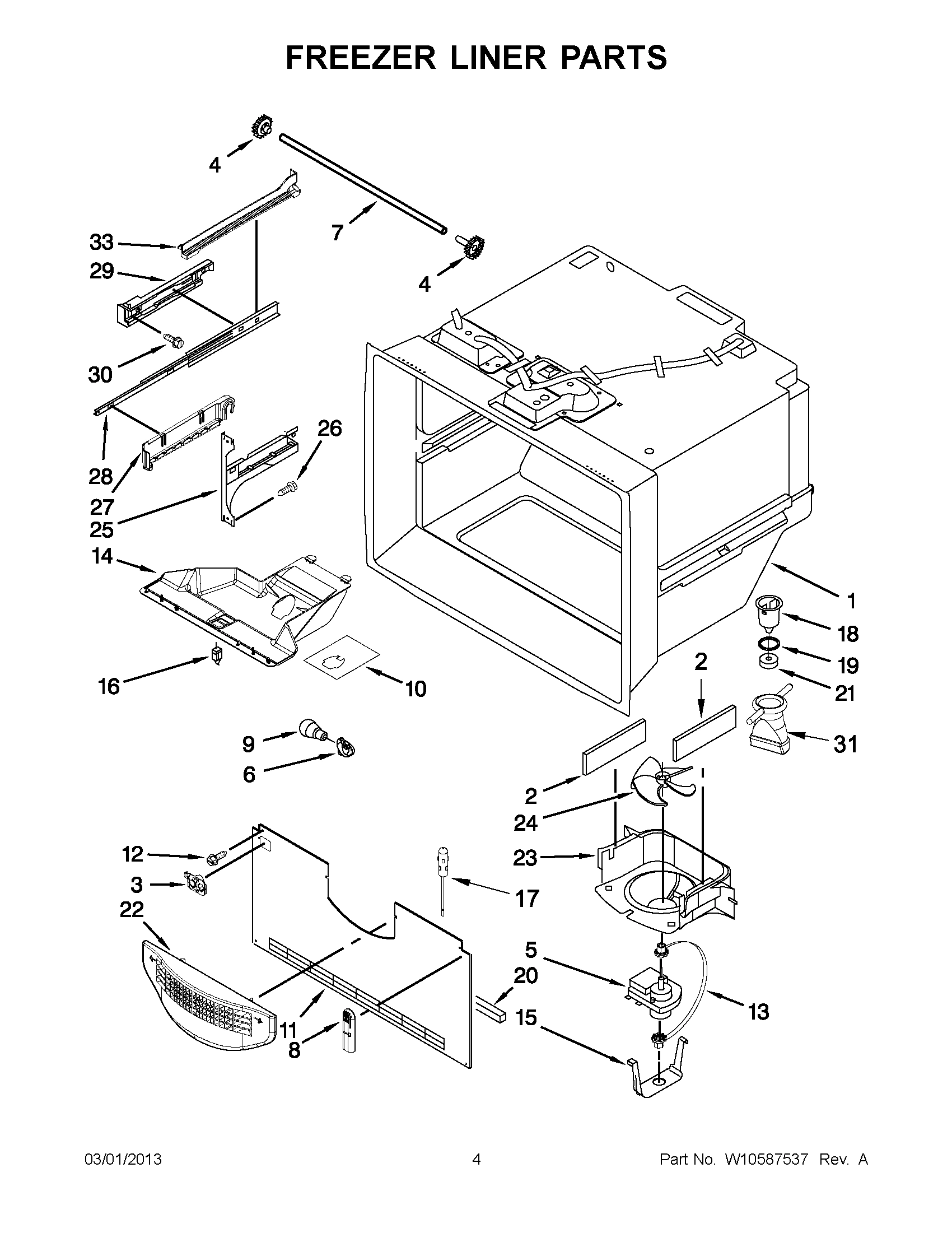 02 - FREEZER LINER PARTS