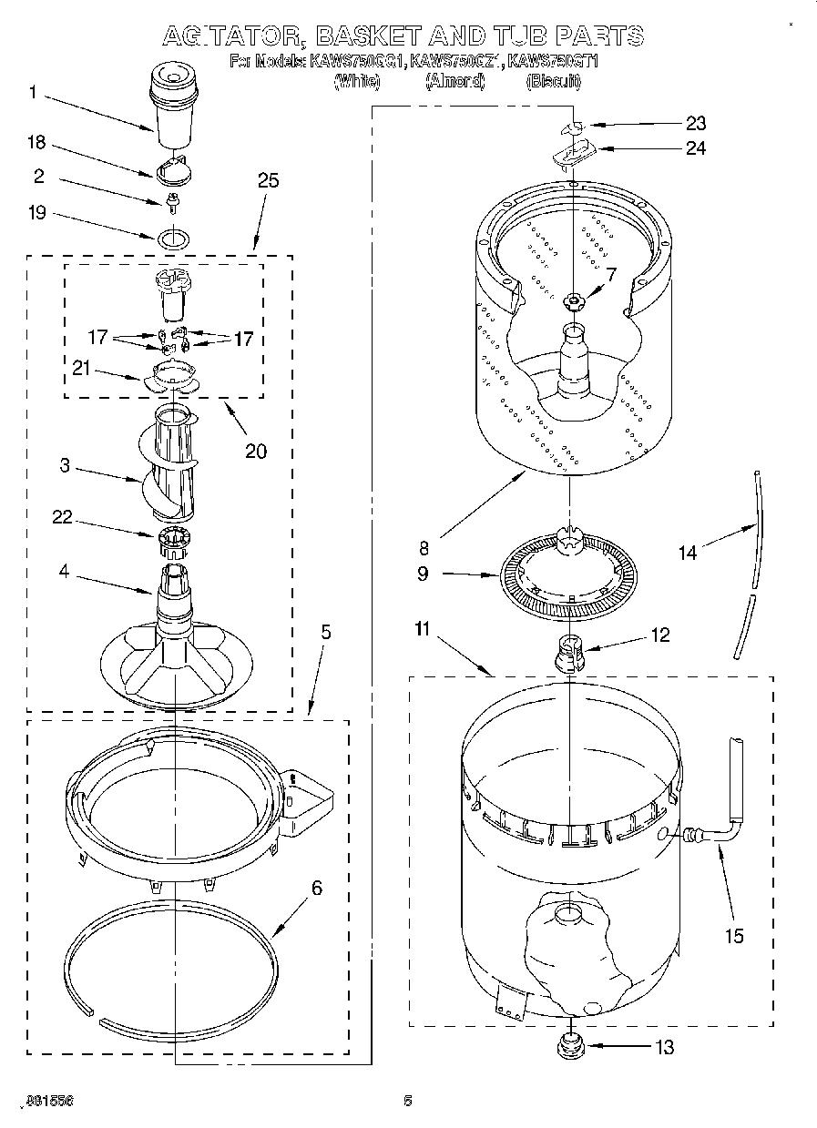 03 - AGITATOR, BASKET AND TUB