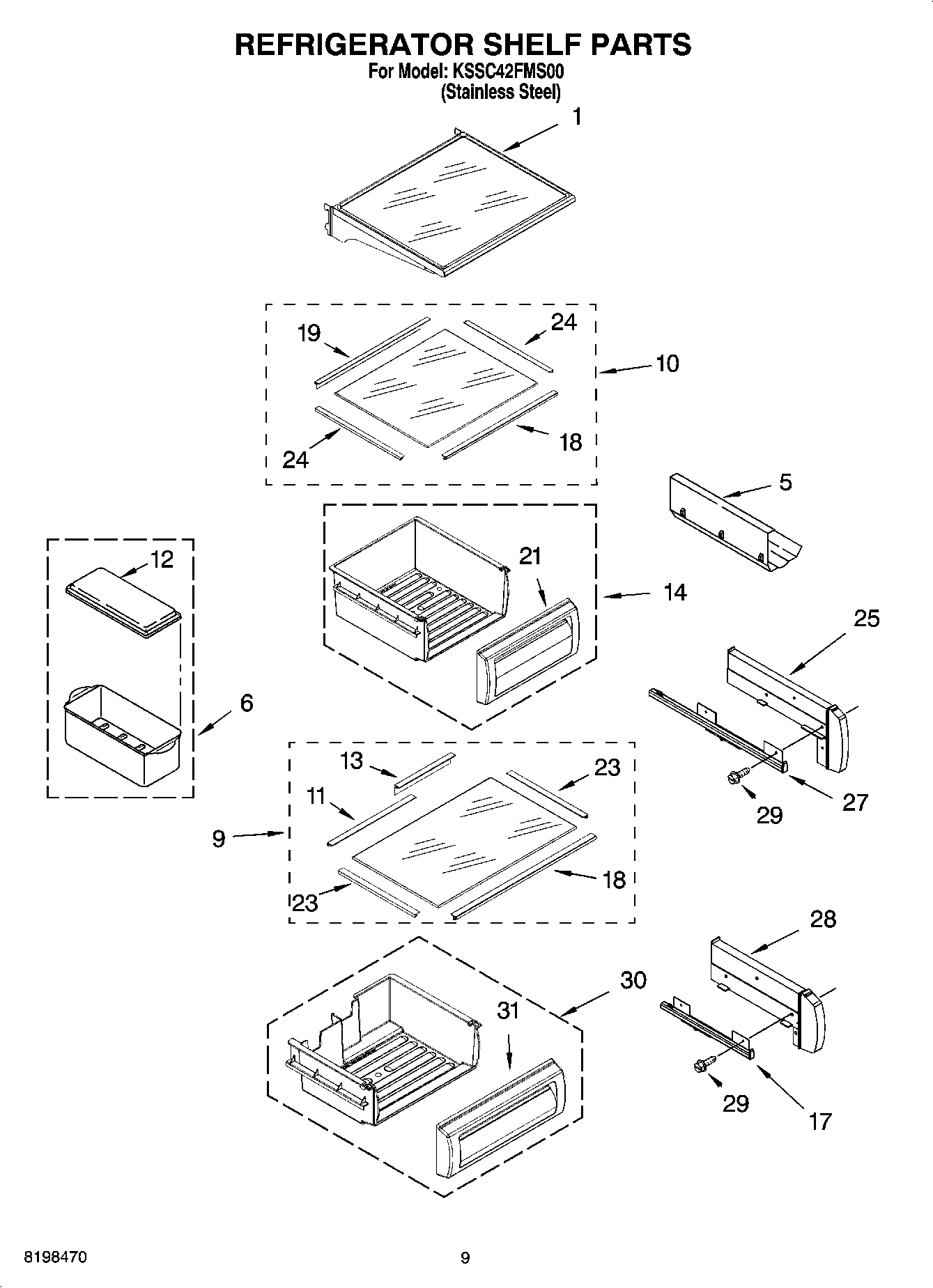 07 - REFRIGERATOR SHELF PARTS