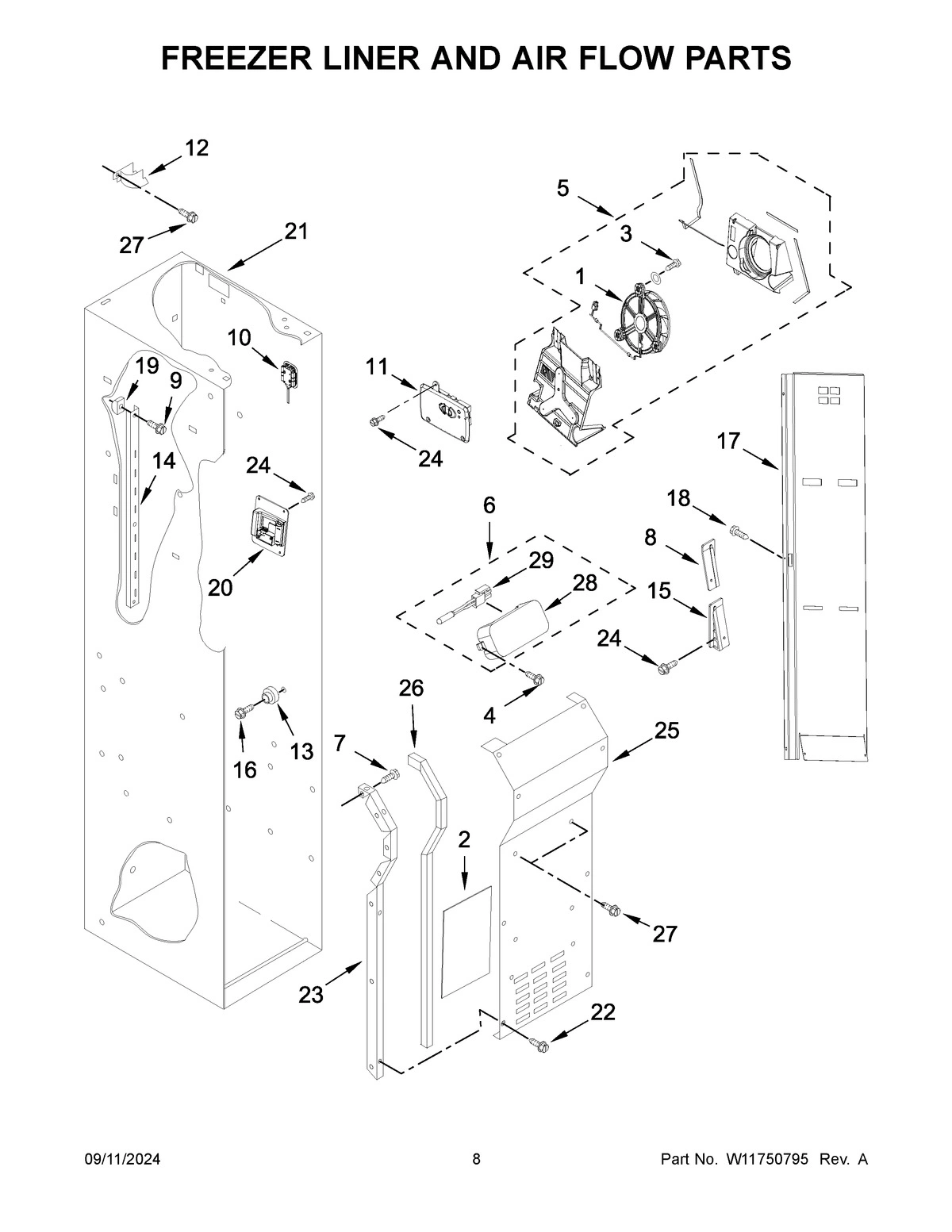 05 - FREEZER LINER AND AIR FLOW PARTS