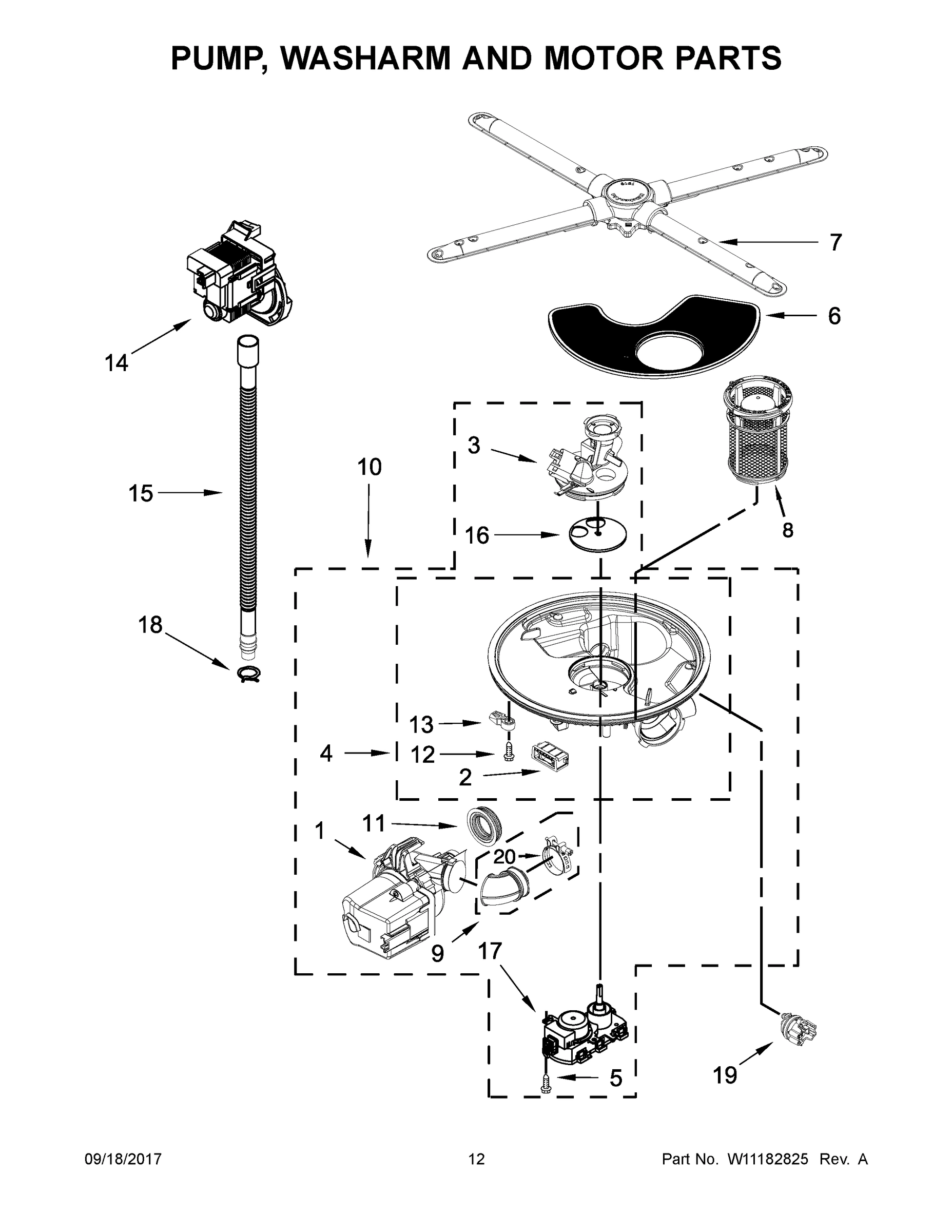 07 - PUMP, WASHARM AND MOTOR PARTS