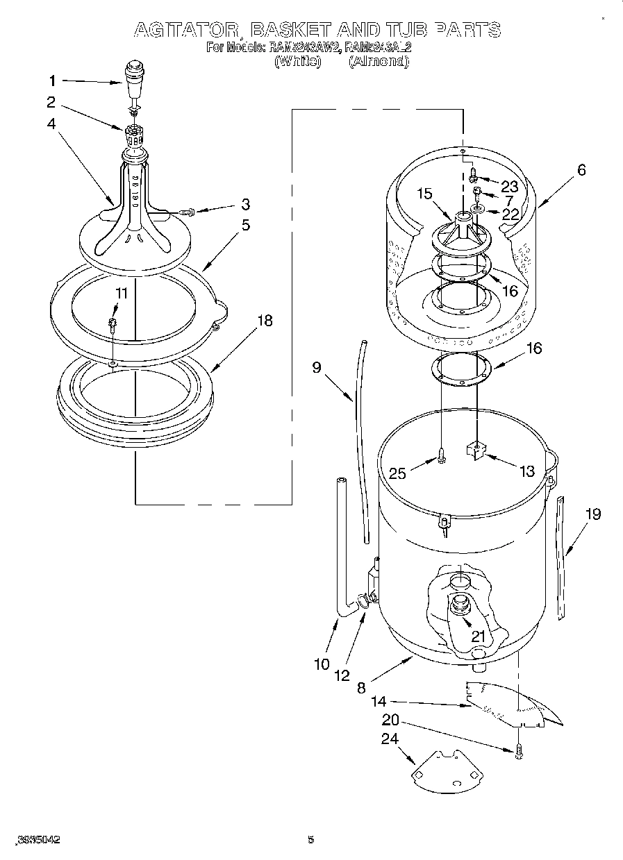 03 - AGITATOR, BASKET AND TUB