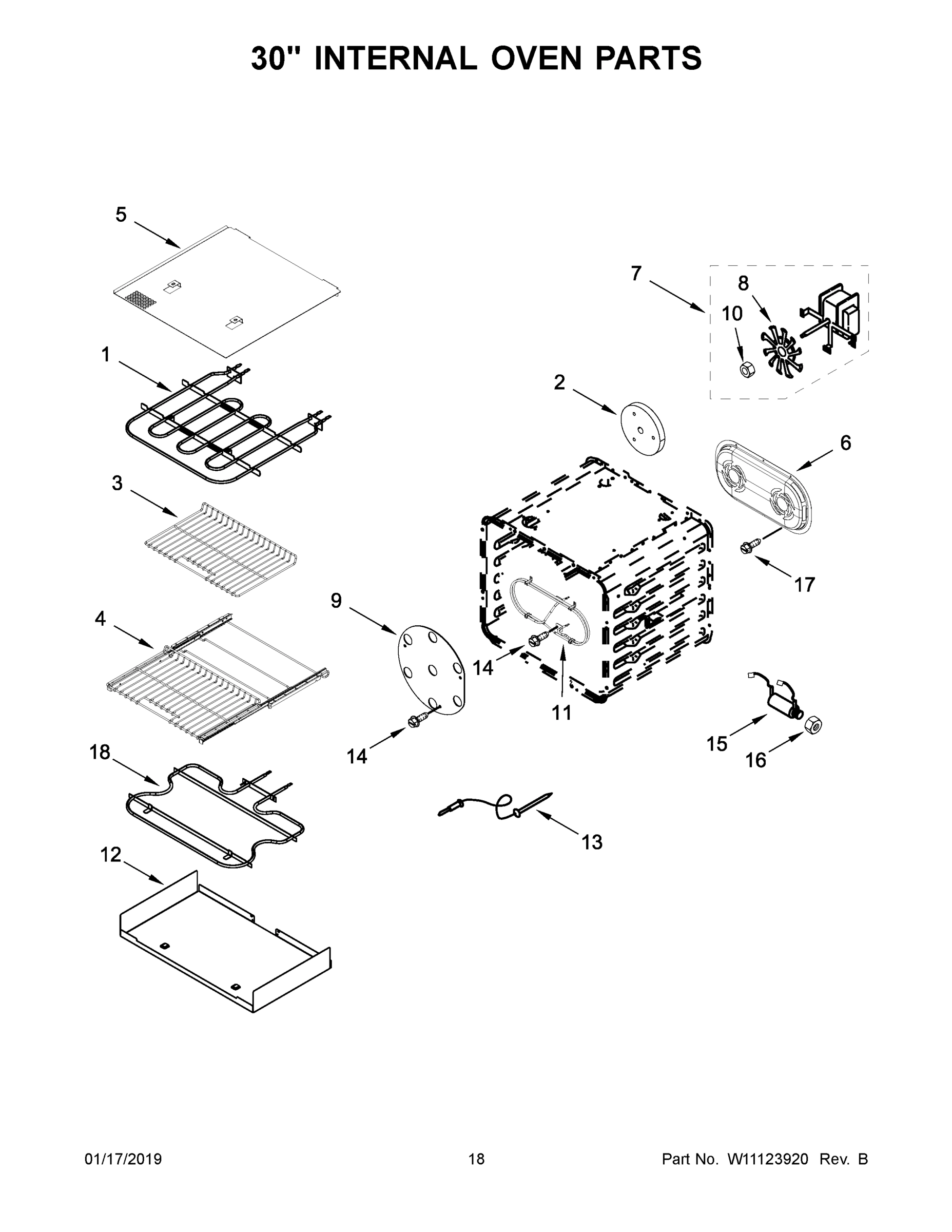 10 - 30" INTERNAL OVEN PARTS