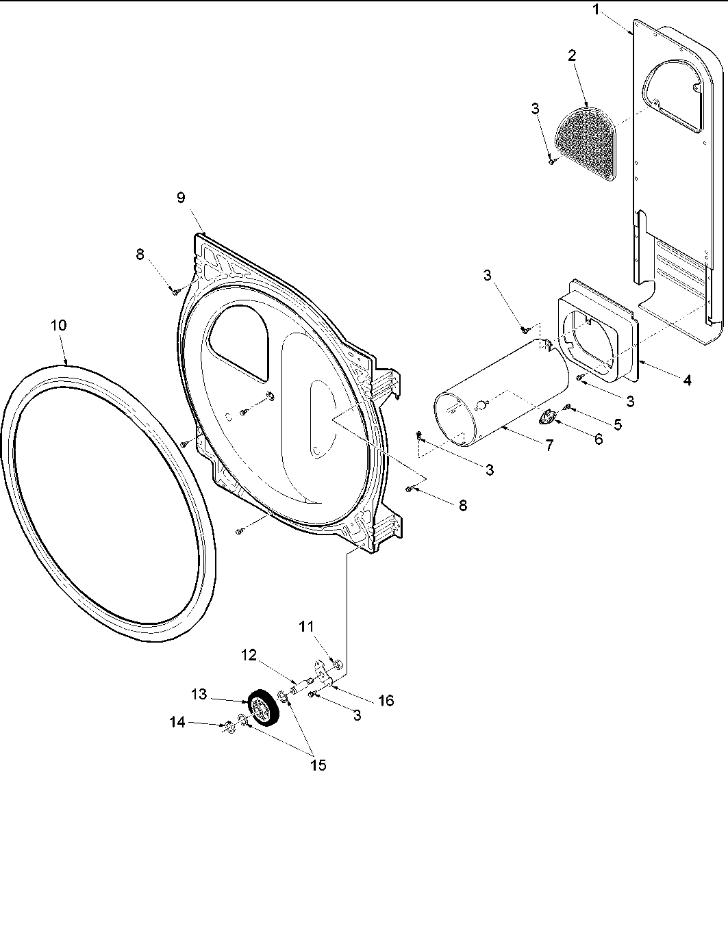 09 - REAR BULKHEAD, ROLLERS & AIR DUCT ASSY