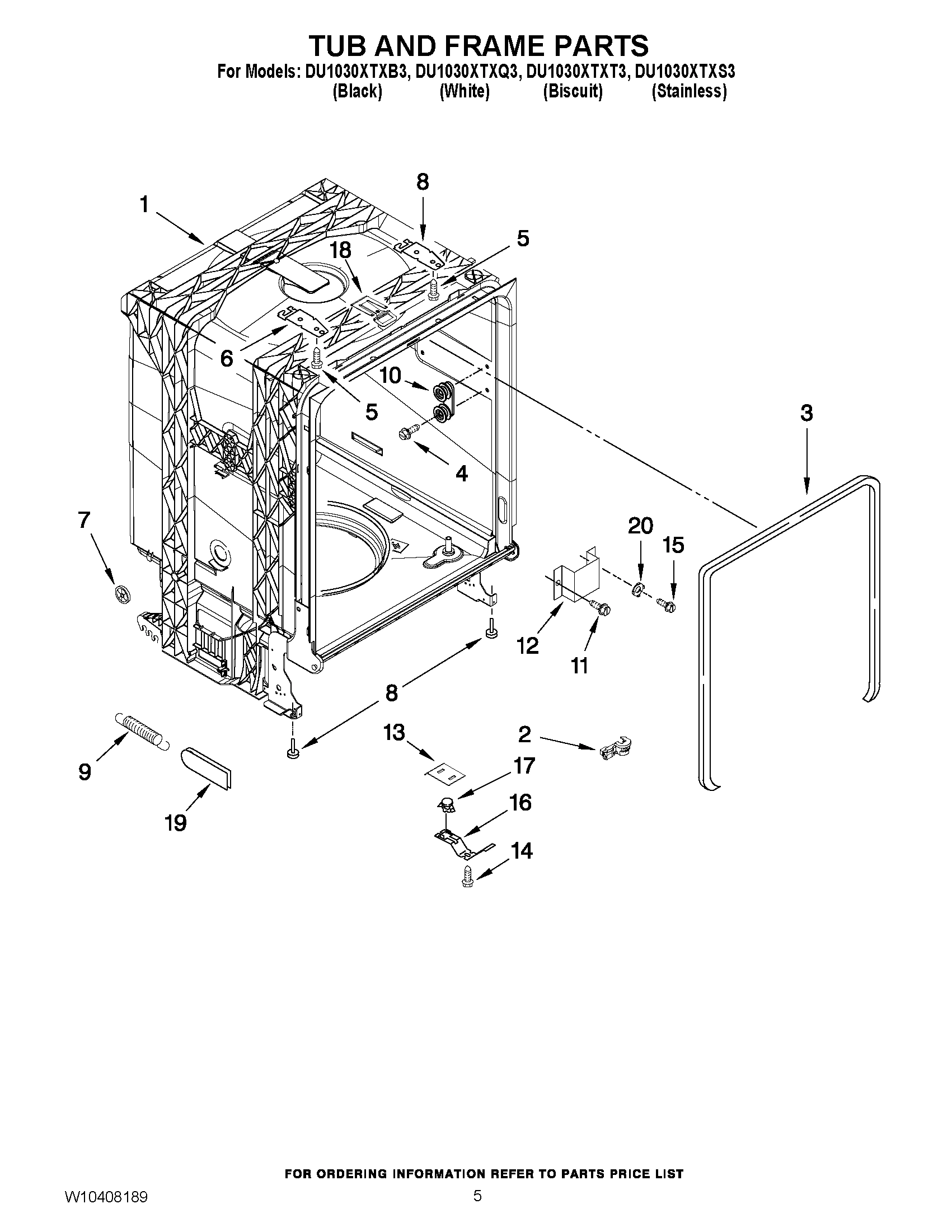 05 - TUB AND FRAME PARTS