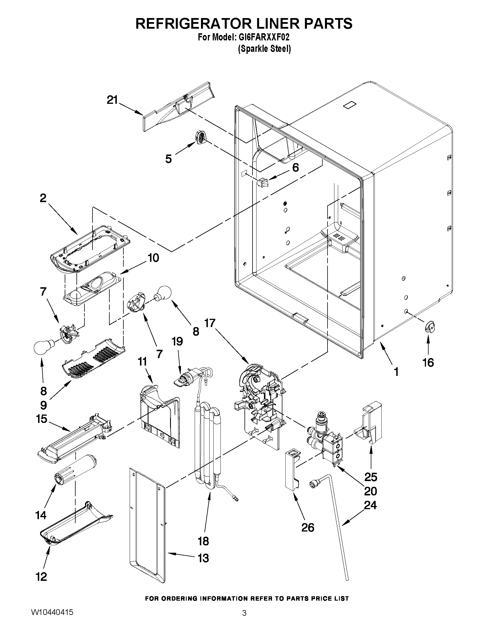 02 - REFRIGERATOR LINER PARTS