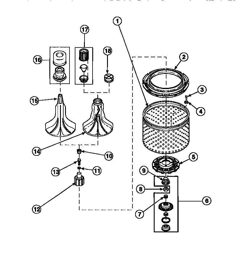 03 - AGITATOR/DRIVE BELL/SEAL KIT/TUB & HUB
