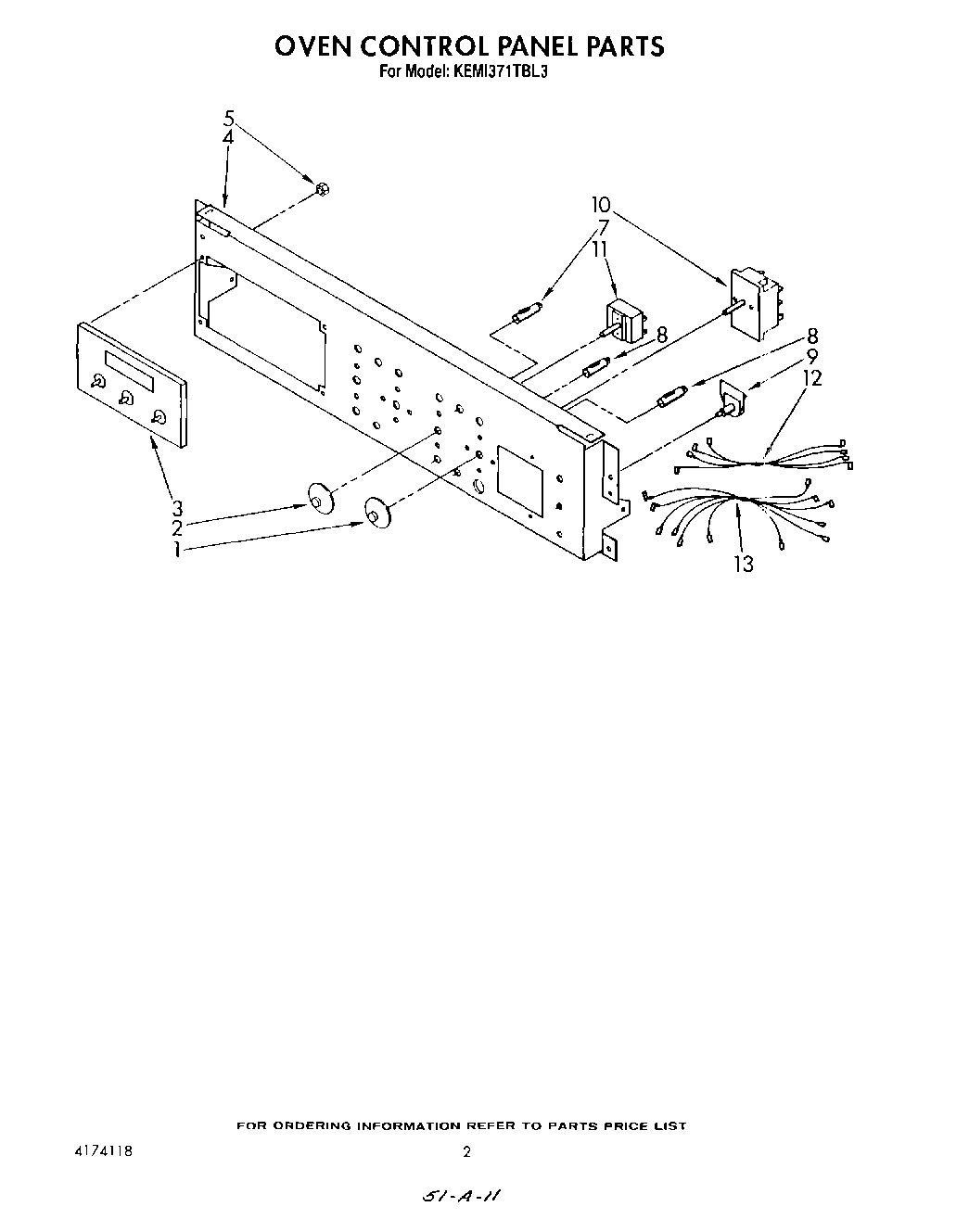 02 - OVEN CONTROL PANEL , LIT/OPTIONAL