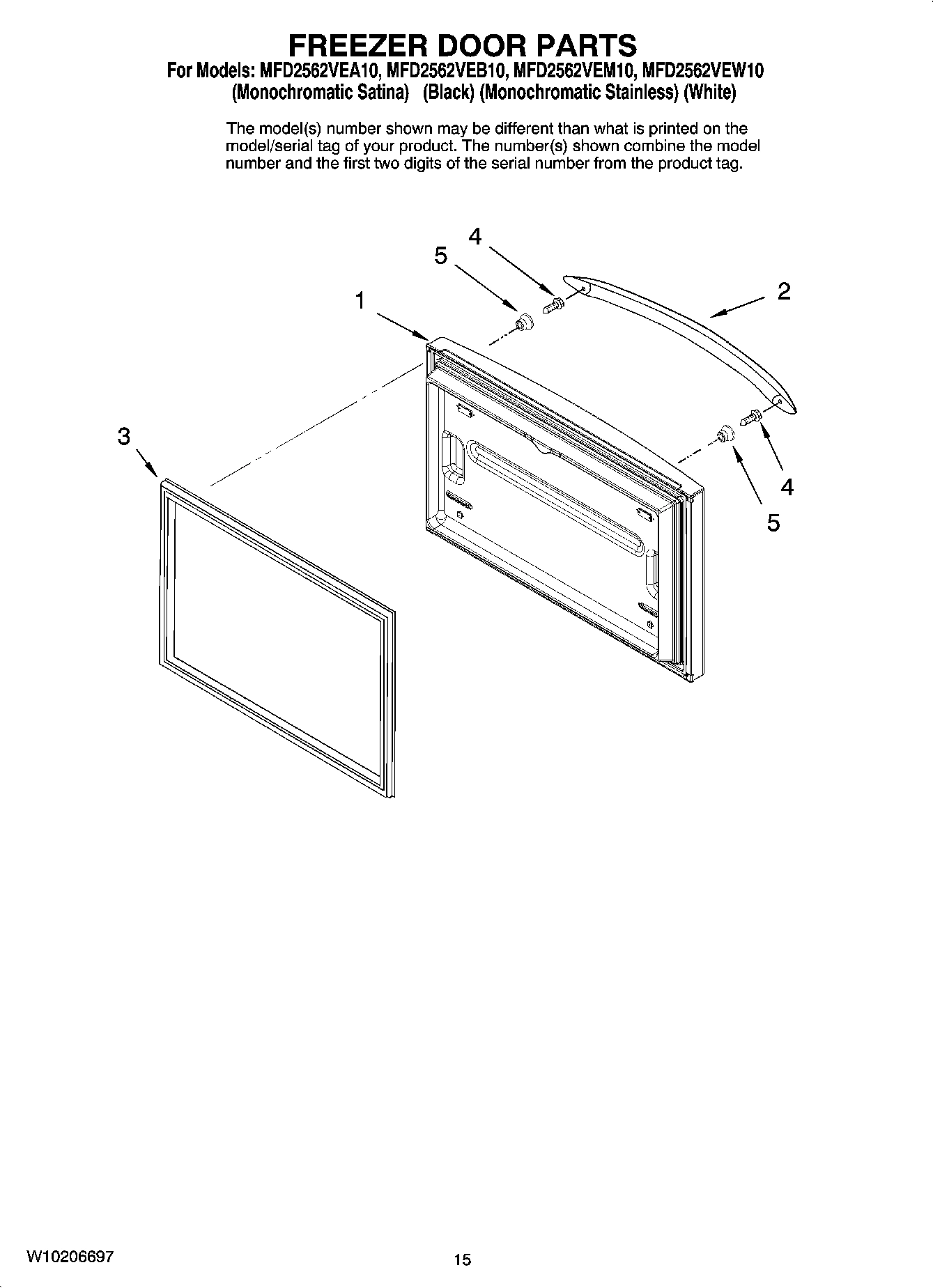 08 - FREEZER DOOR PARTS, OPTIONAL PARTS (NOT INCLUDED)