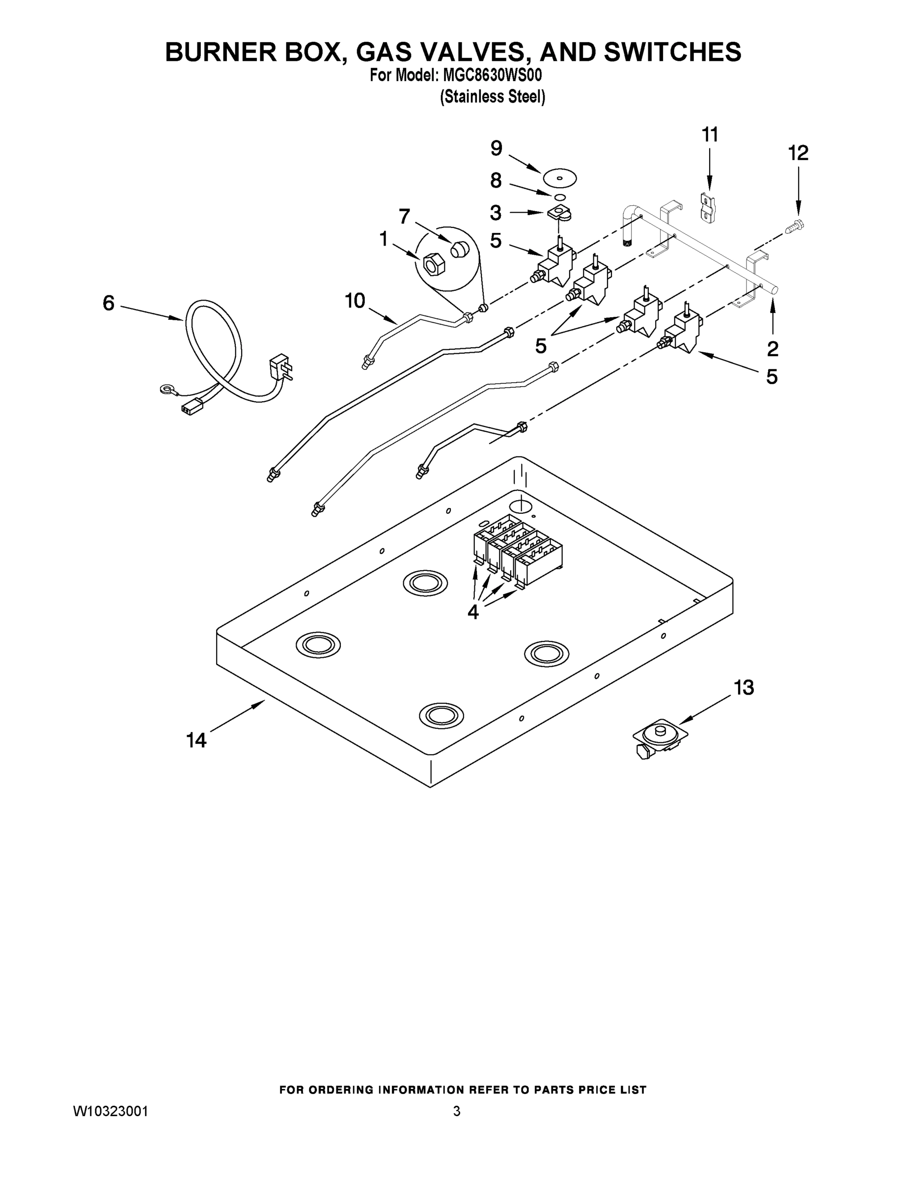 02 - BURNER BOX, GAS VALVES, AND SWITCHES