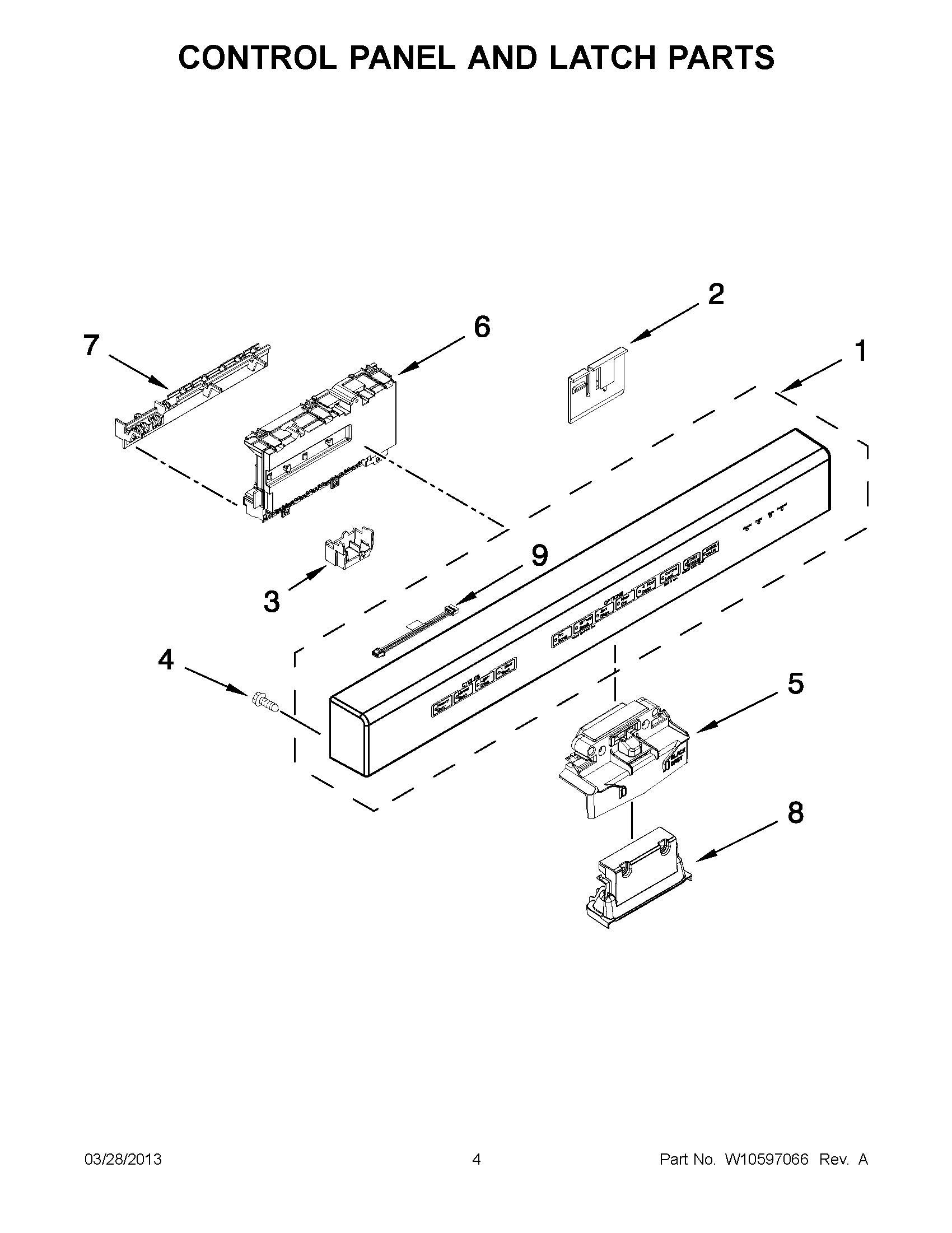02 - CONTROL PANEL AND LATCH PARTS