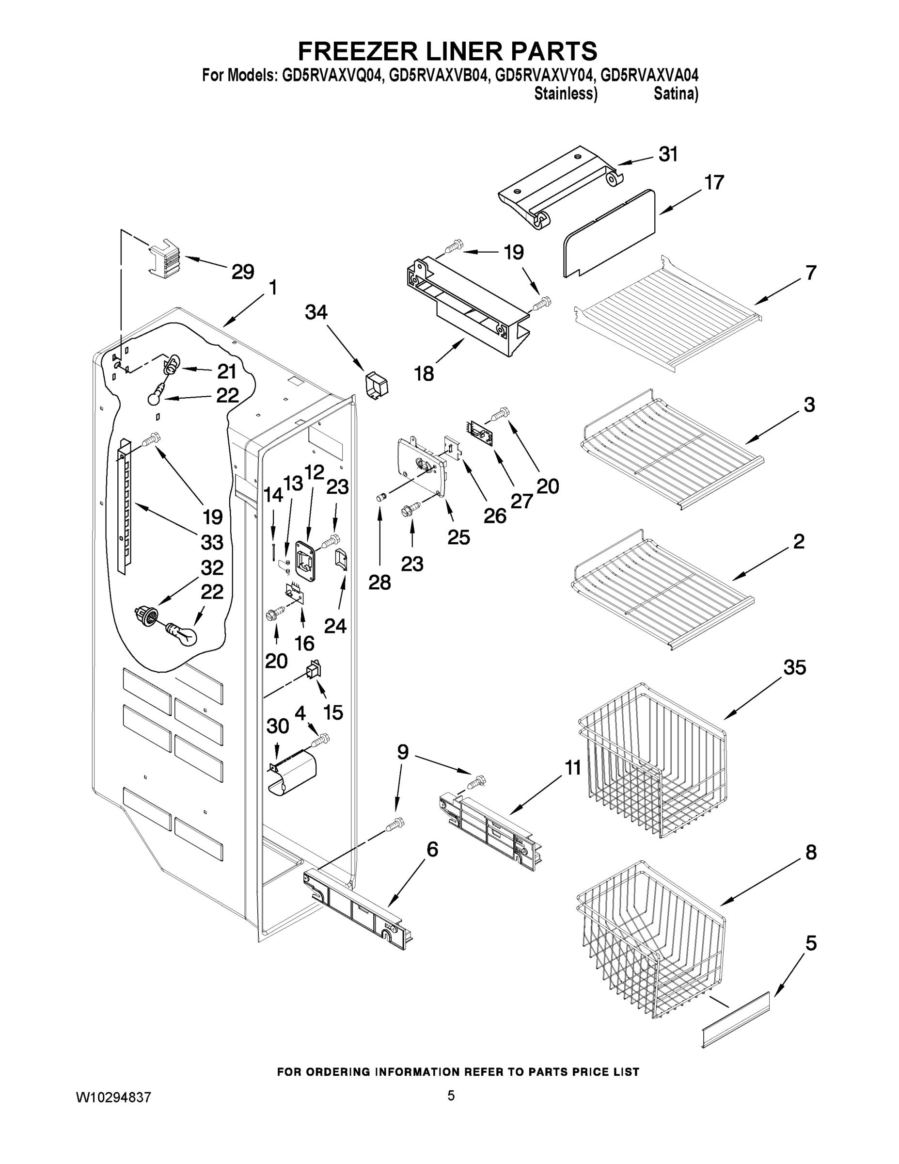 04 - FREEZER LINER PARTS