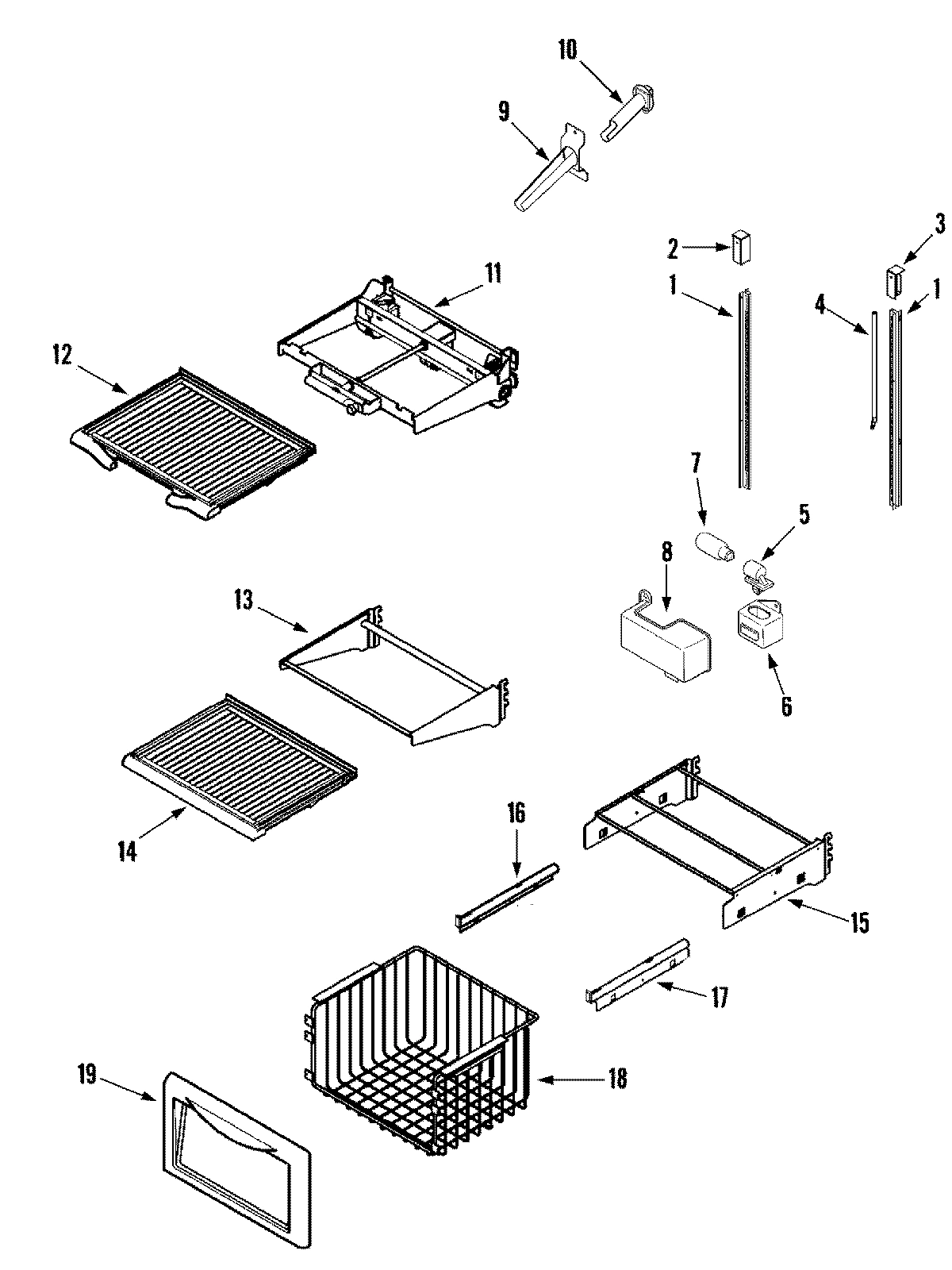 11 - SHELVES & ACCESSORIES (FREEZER)