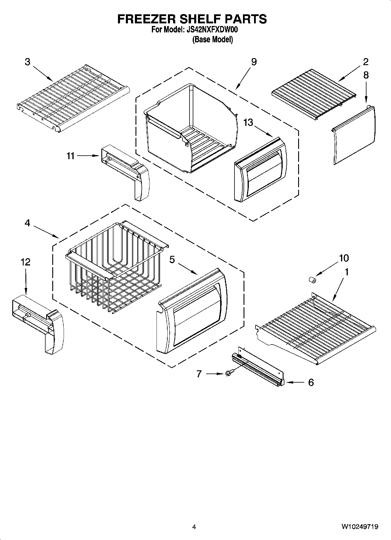 03 - FREEZER SHELF PARTS