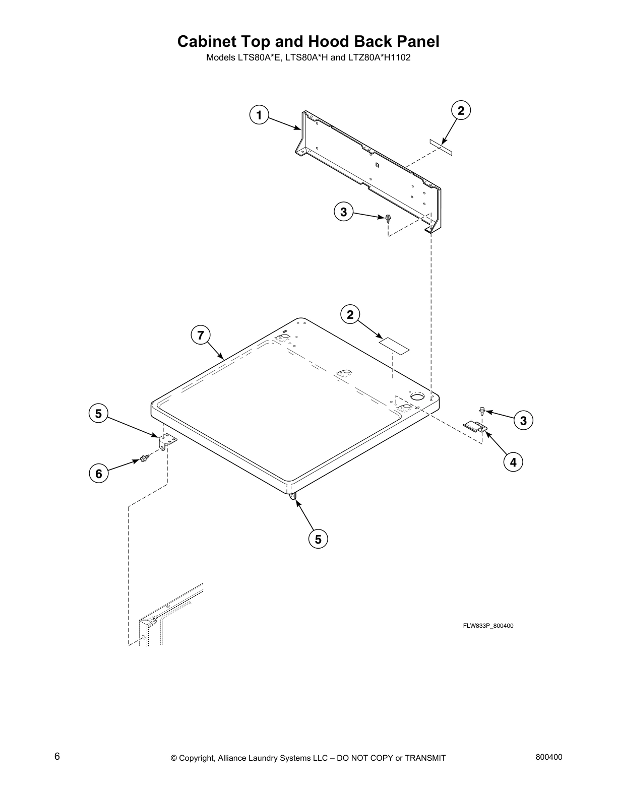 Cabinet Top and Hood Back Panel