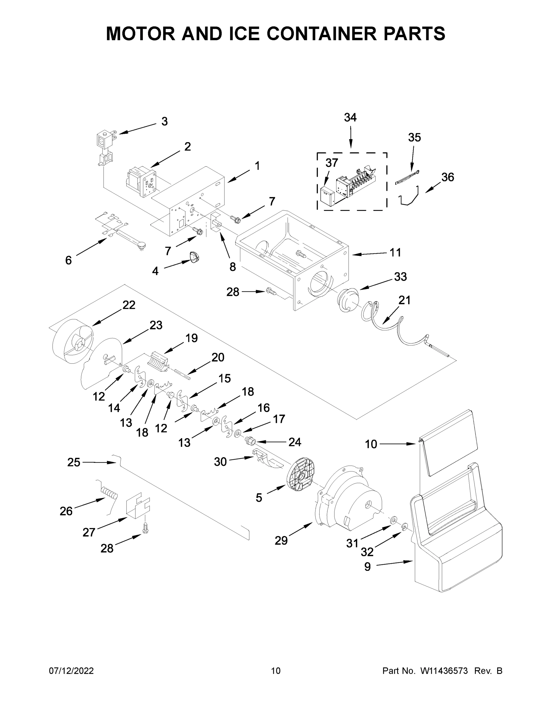 06 - MOTOR AND ICE CONTAINER PARTS
