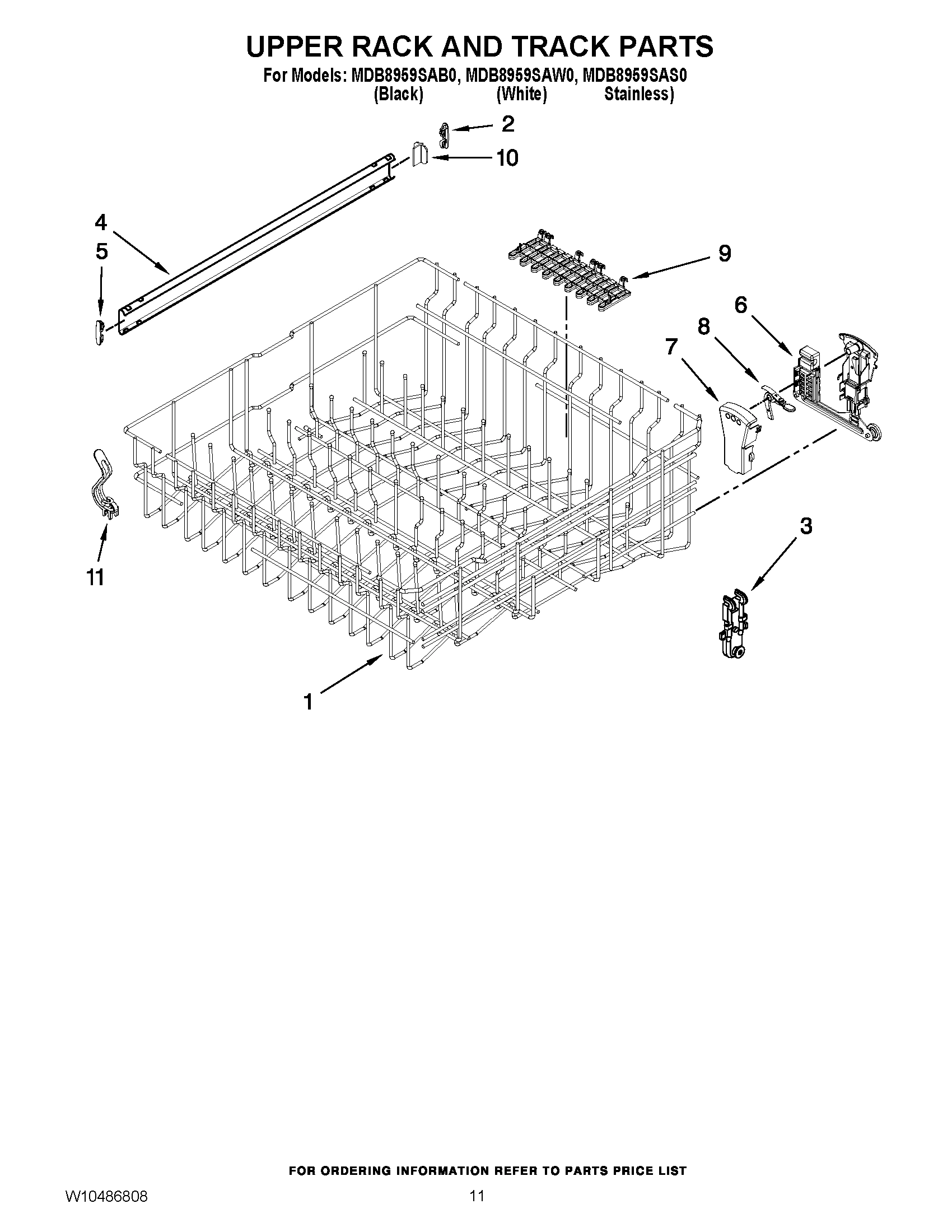 09 - UPPER RACK AND TRACK PARTS
