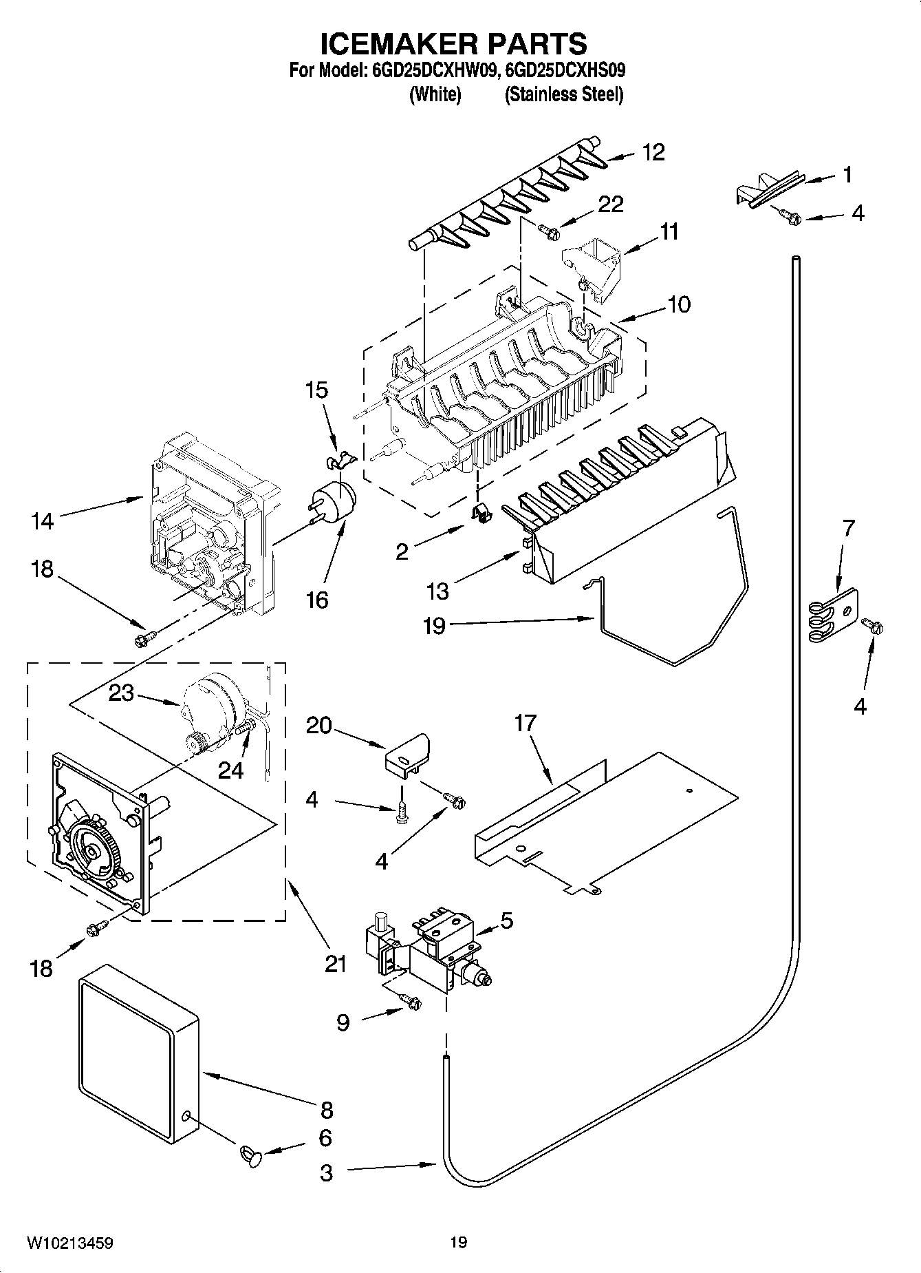 12 - ICEMAKER PARTS, OPTIONAL PARTS (NOT INCLUDED)