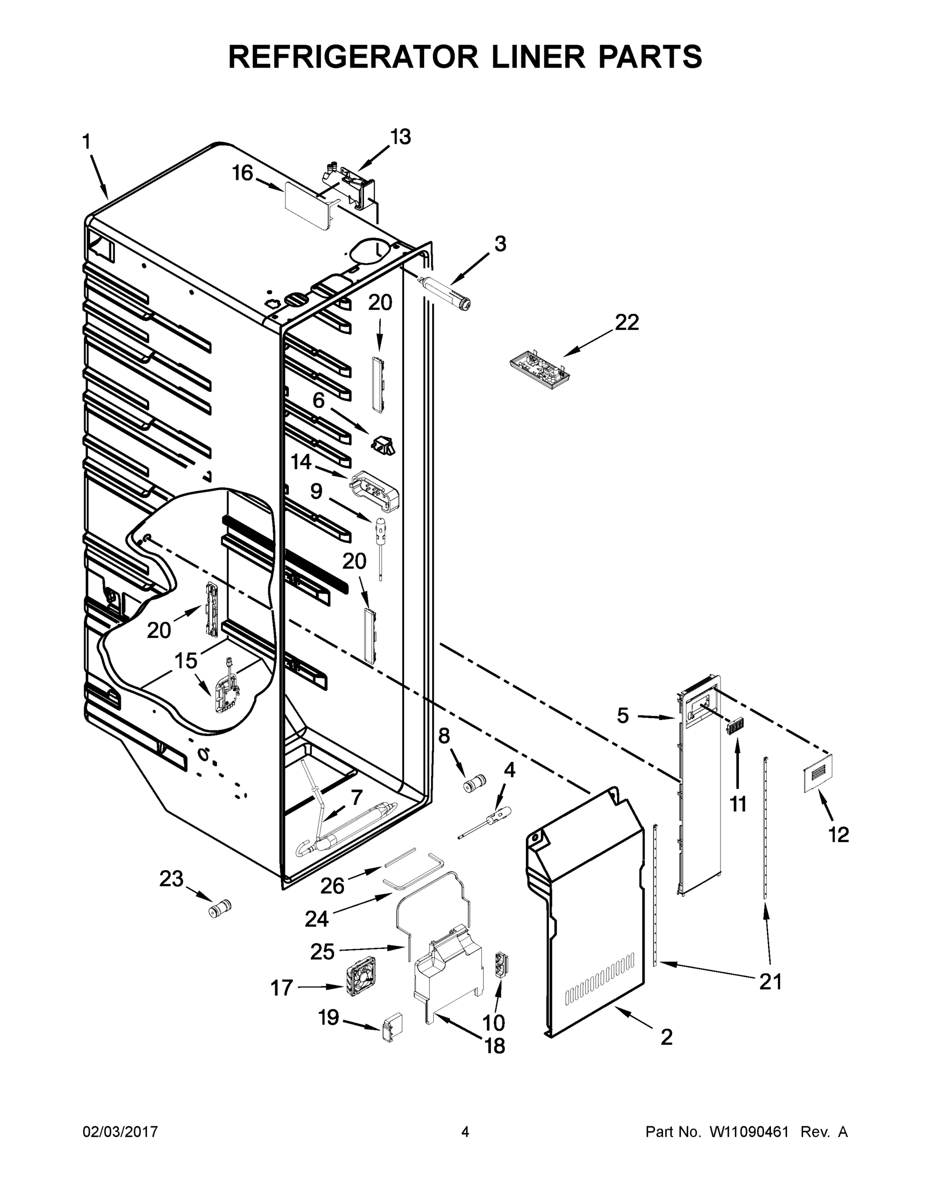 03 - REFRIGERATOR LINER PARTS