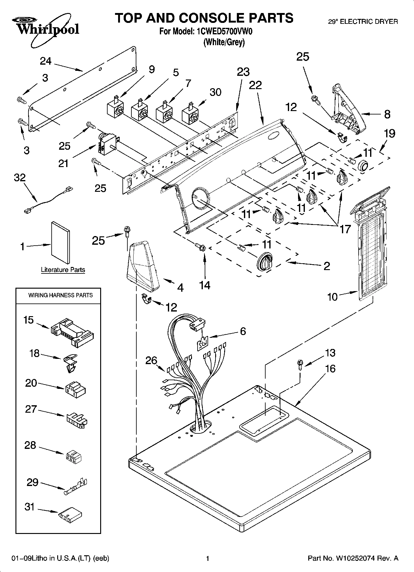 01 - TOP AND CONSOLE PARTS