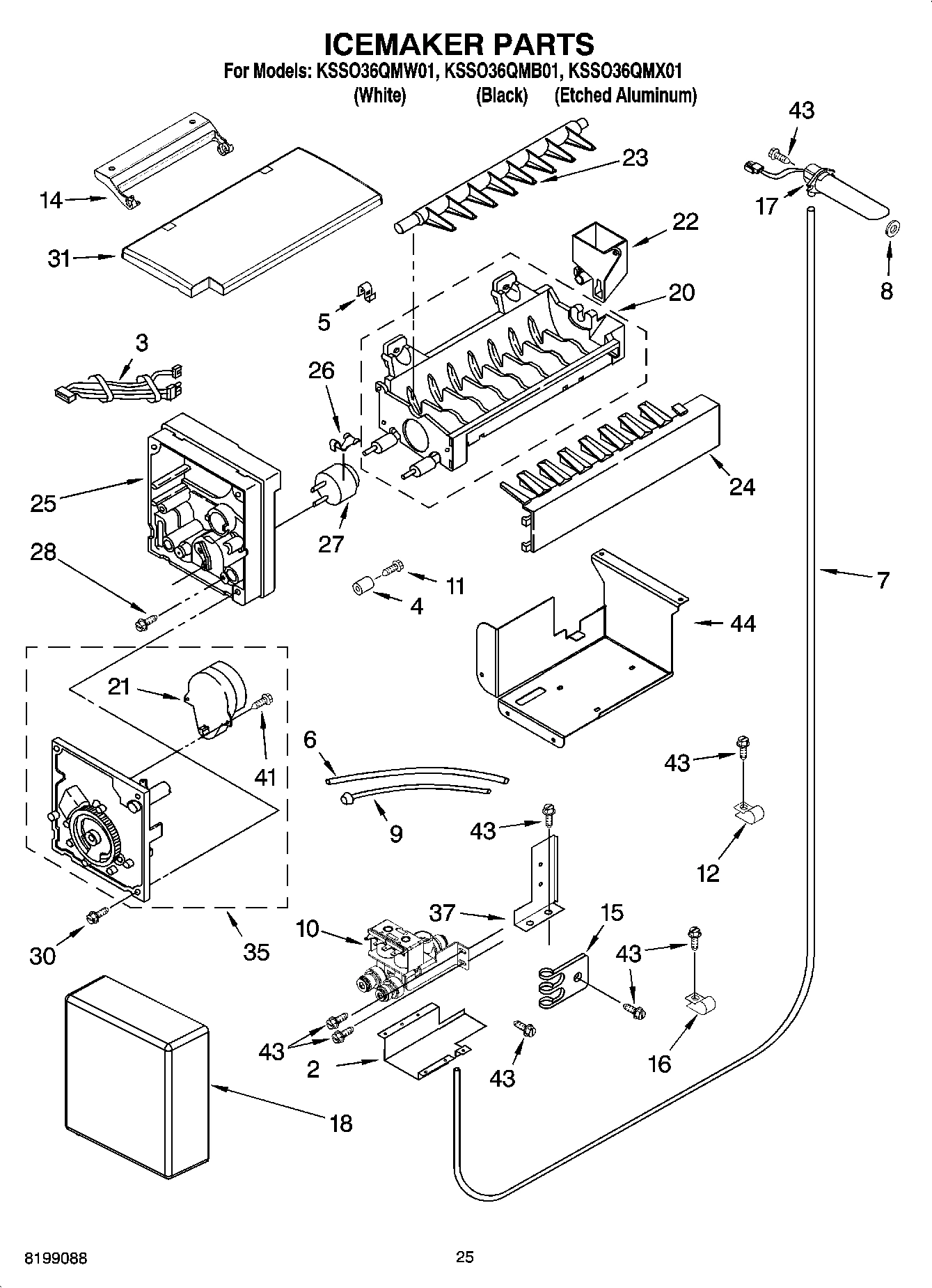 15 - ICEMAKER PARTS