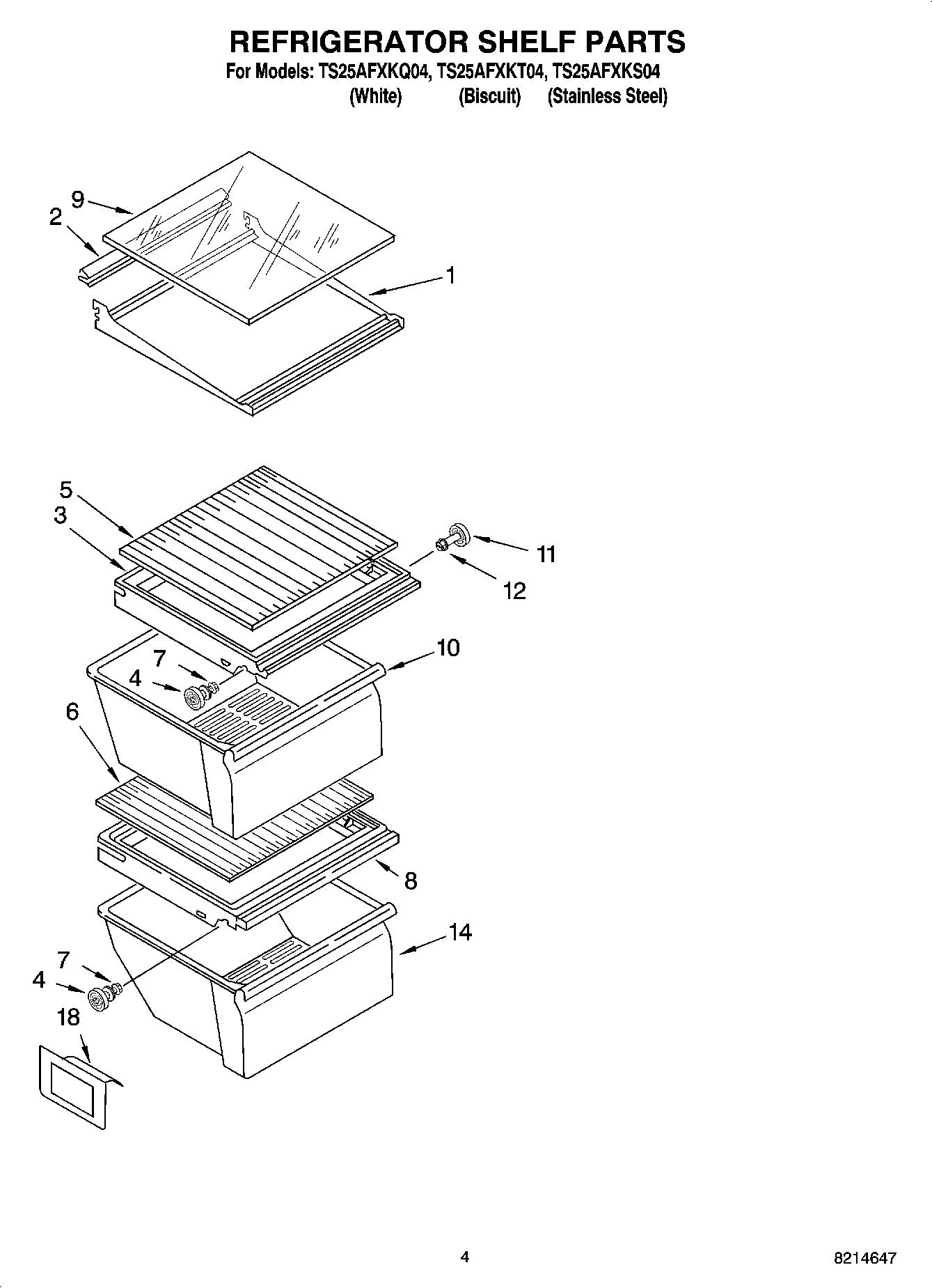 03 - REFRIGERATOR SHELF PARTS