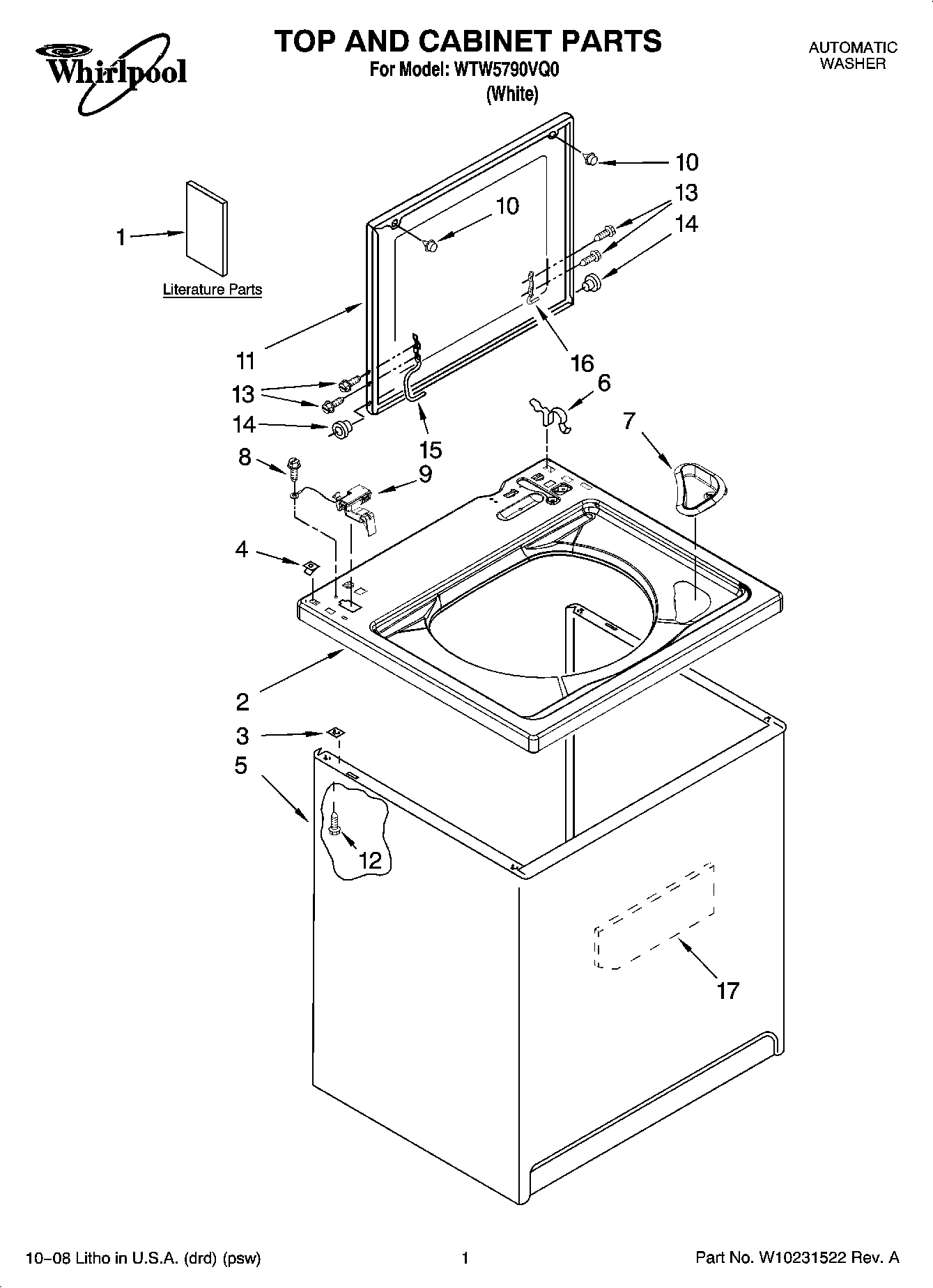 01 - TOP AND CABINET PARTS
