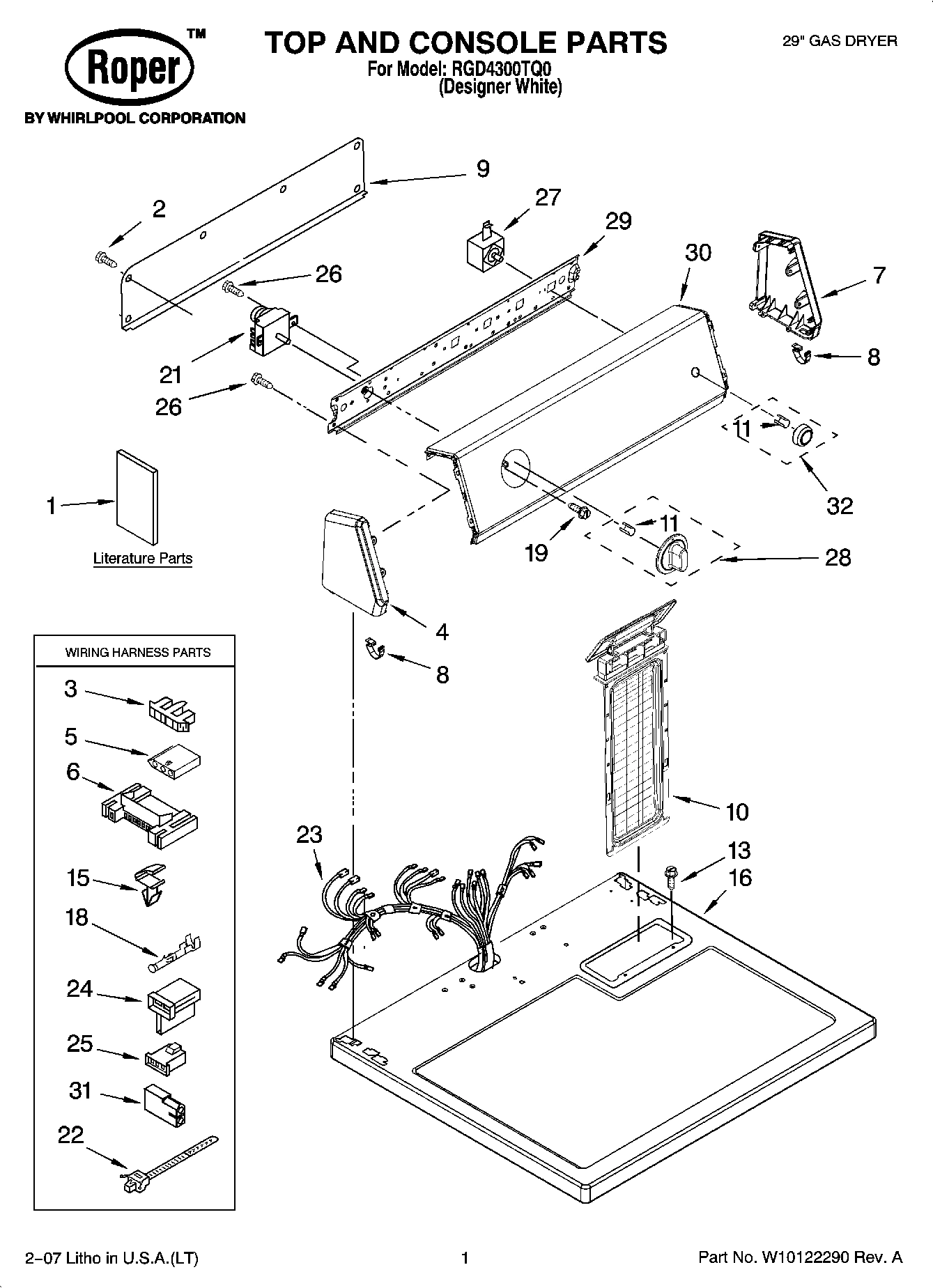 01 - TOP AND CONSOLE PARTS