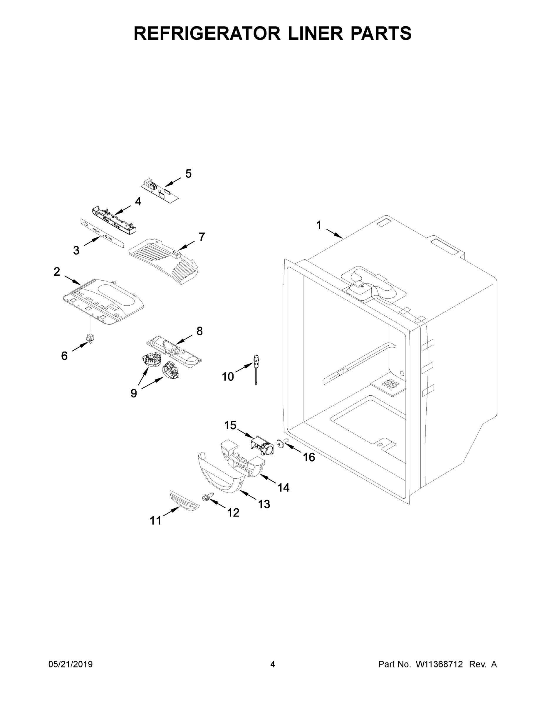 03 - REFRIGERATOR LINER PARTS