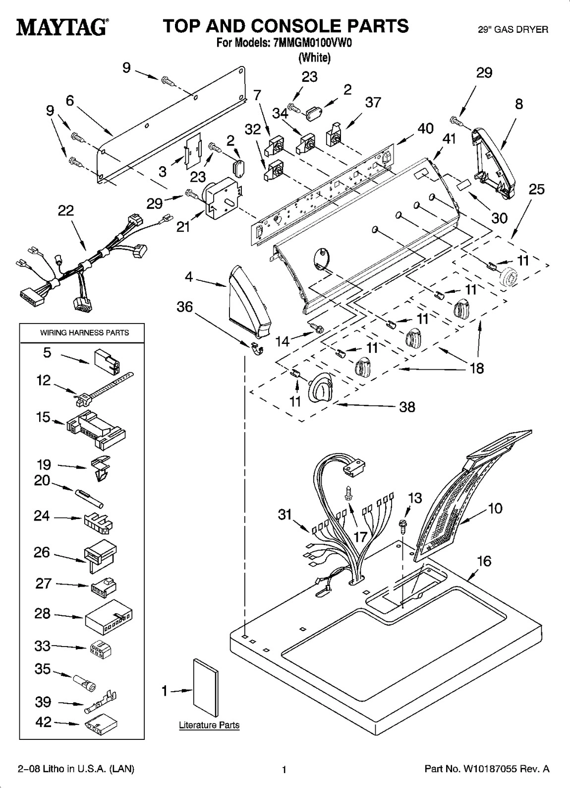 01 - TOP AND CONSOLE PARTS