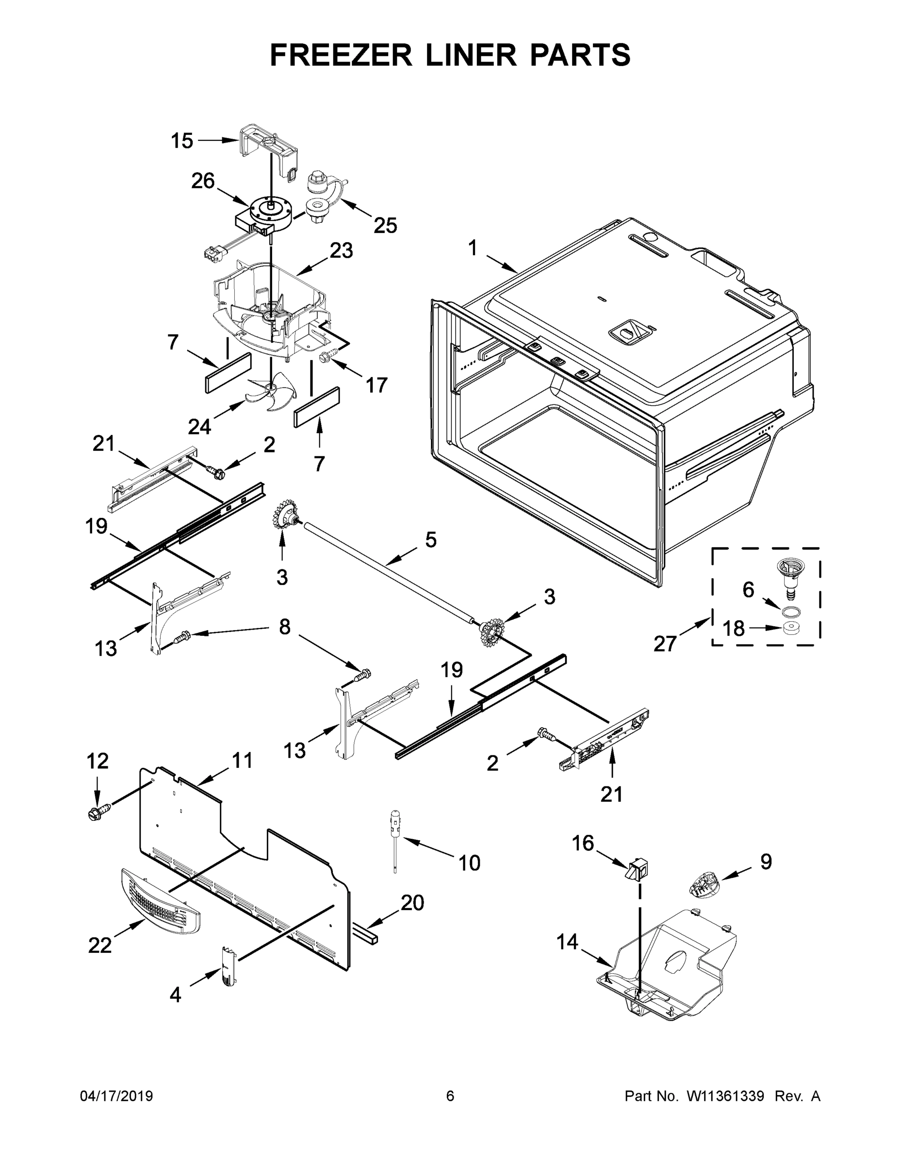 04 - FREEZER LINER PARTS