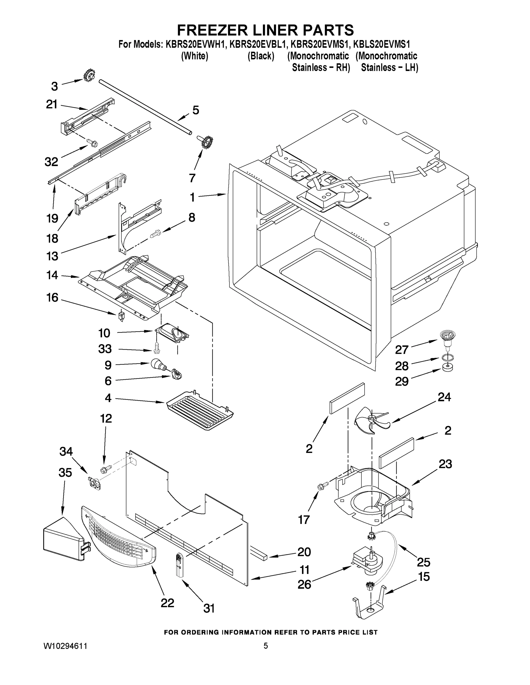 03 - FREEZER LINER PARTS