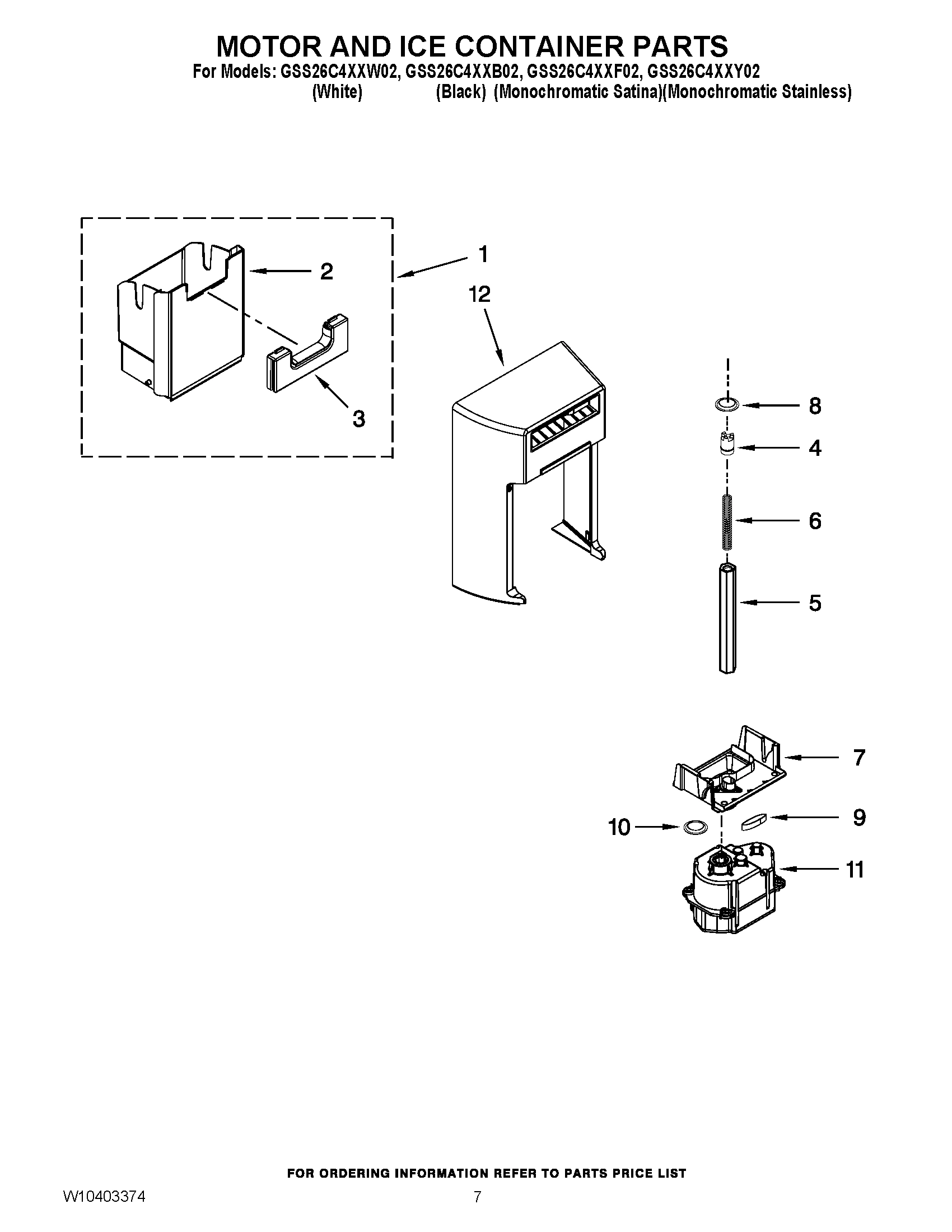 05 - MOTOR AND ICE CONTAINER PARTS
