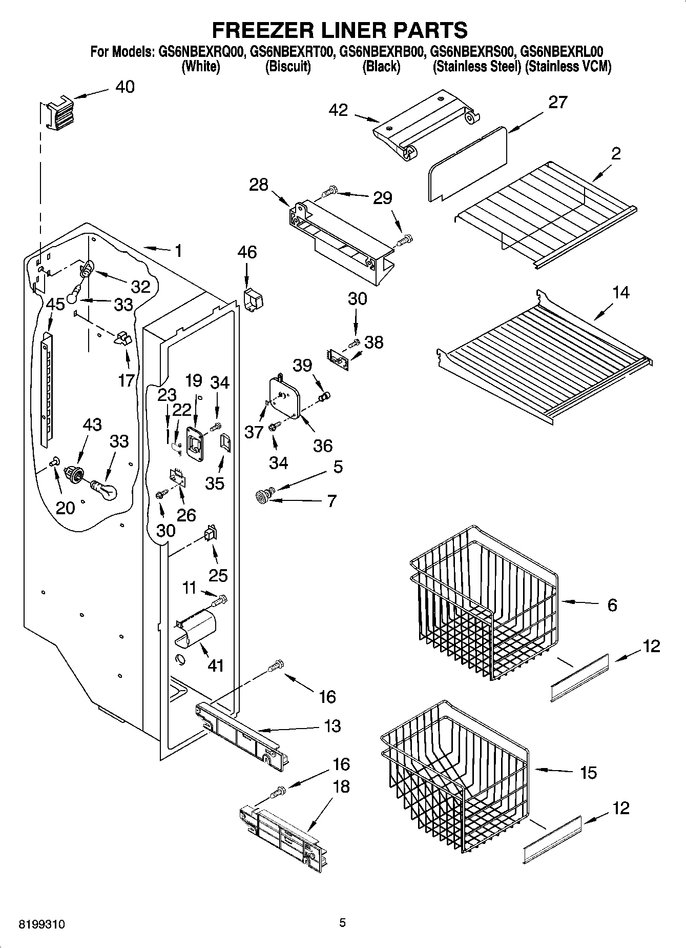 04 - FREEZER LINER PARTS