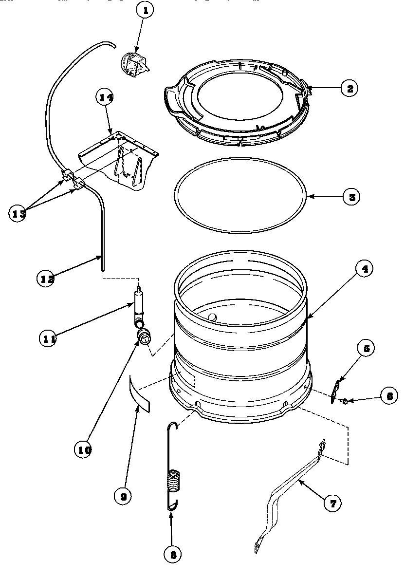 21 - OUTER TUB, COVER AND PRESSURE HOSE