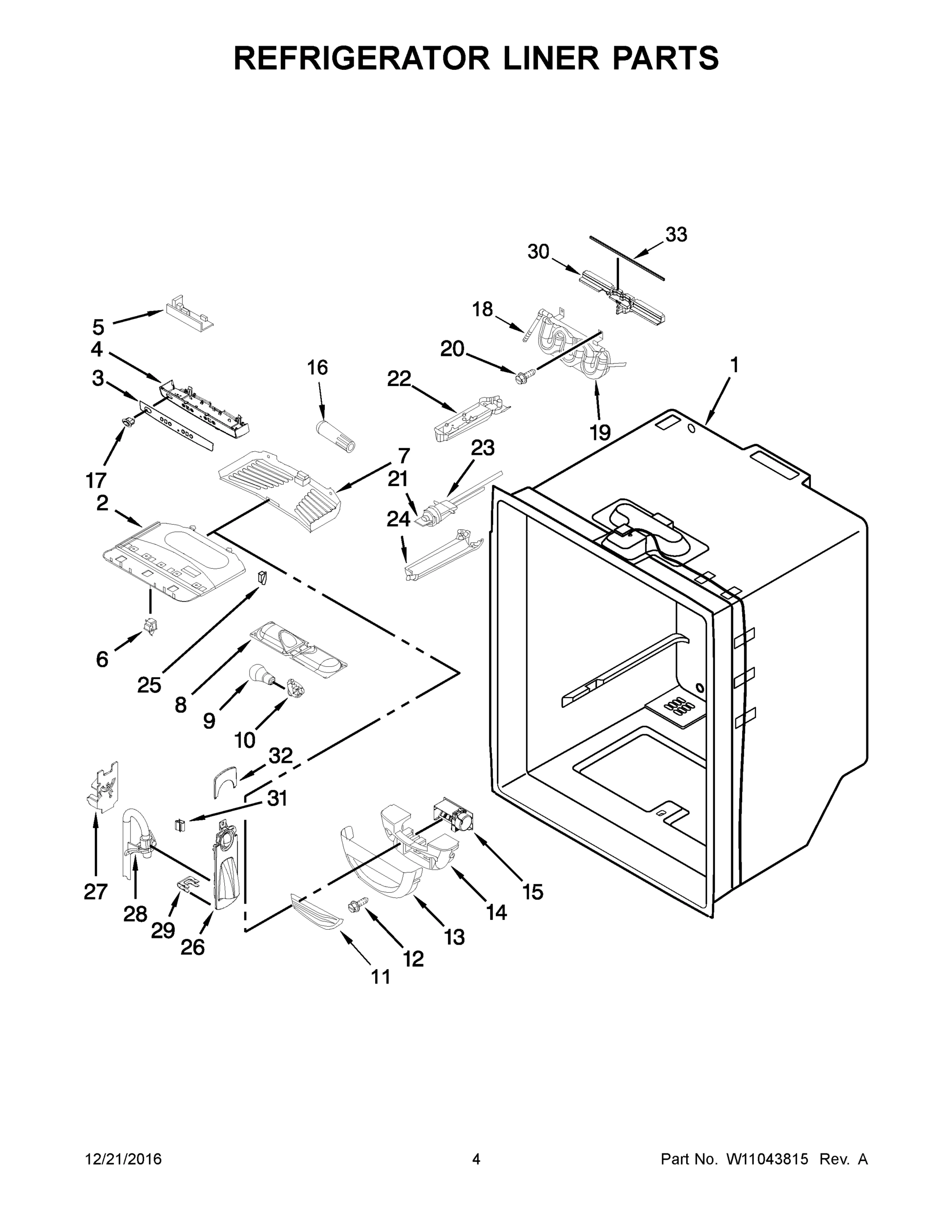 03 - REFRIGERATOR LINER PARTS