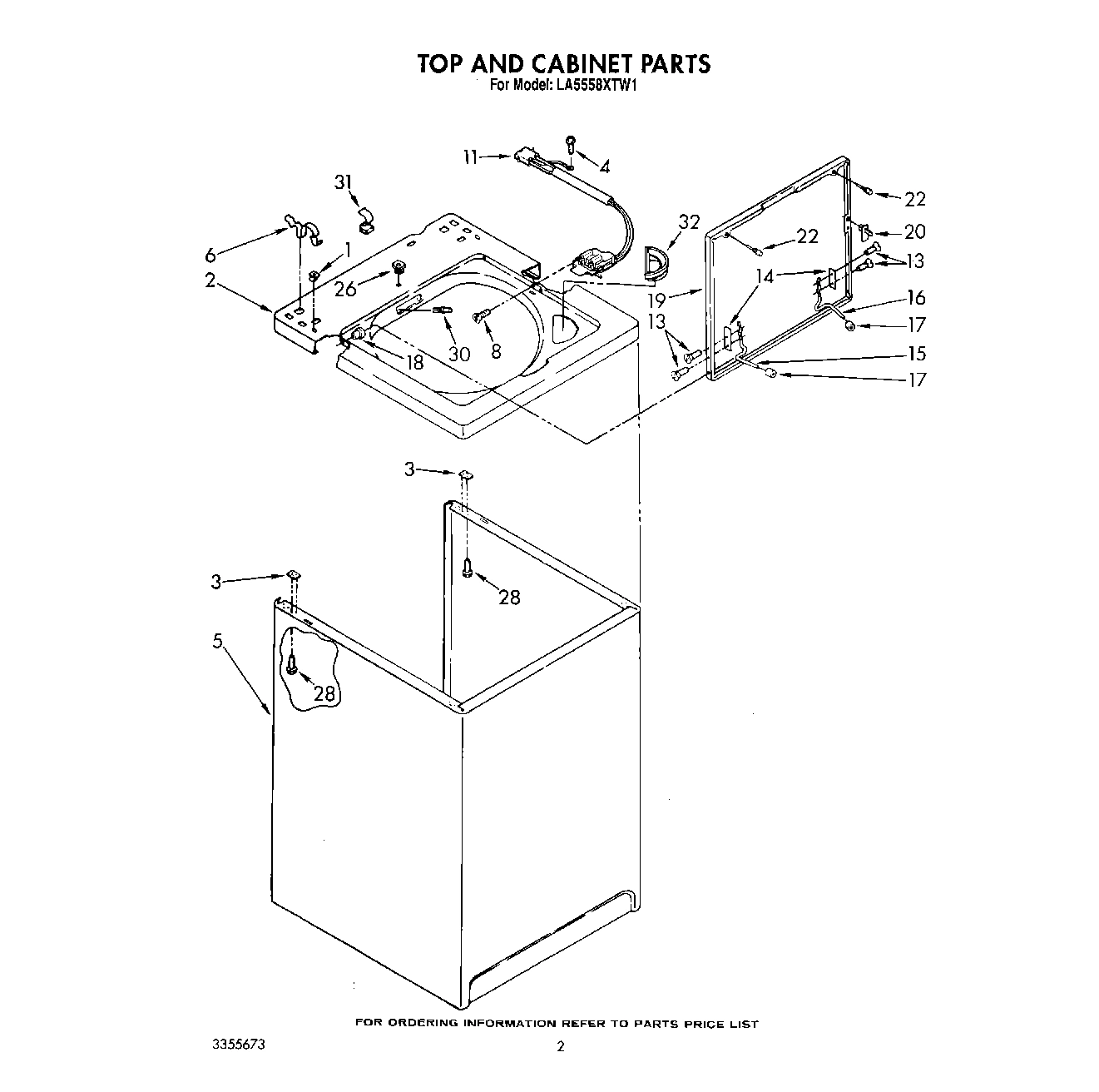 02 - TOP AND CABINET, LIT/OPTIONAL
